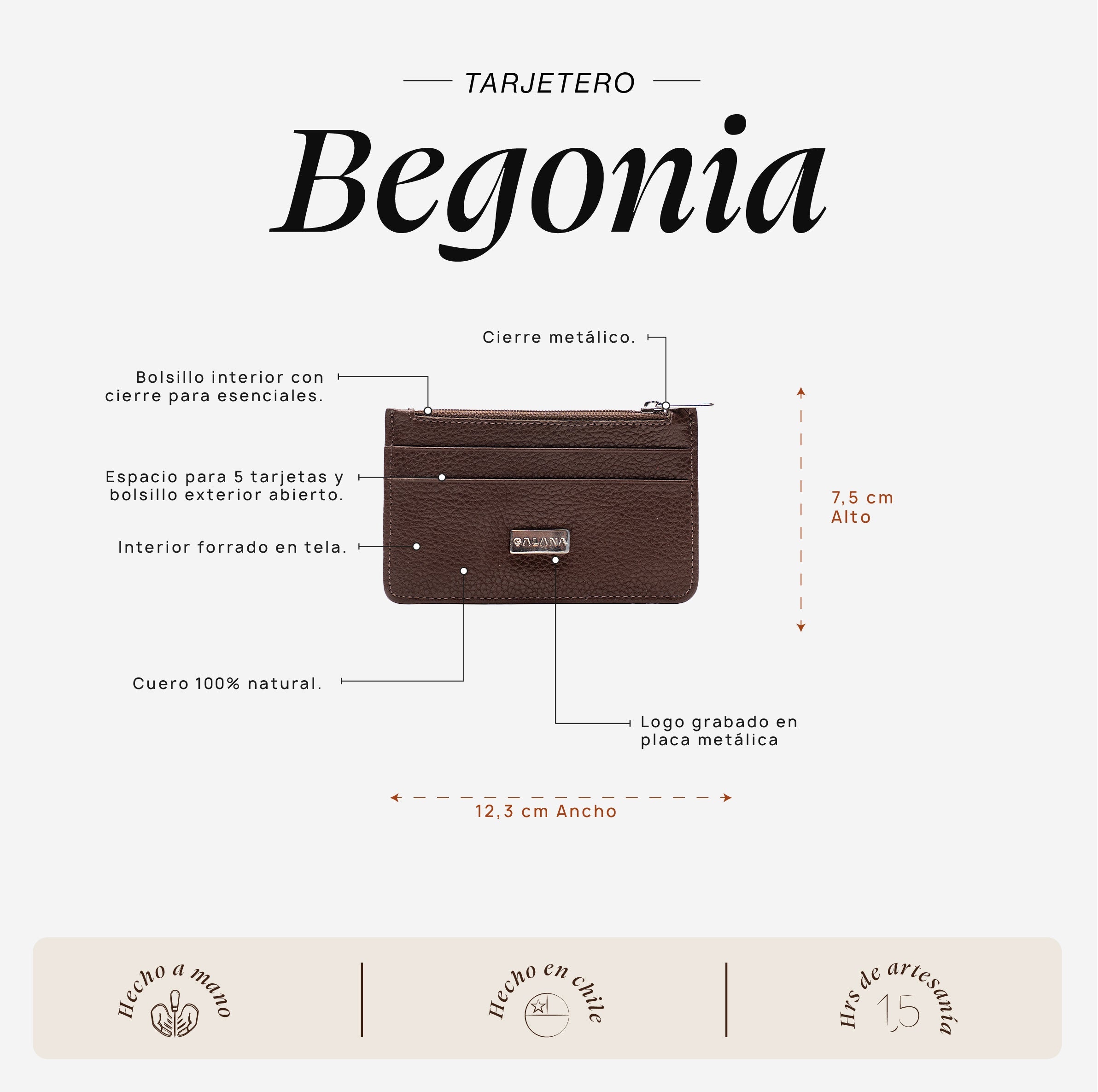Tarjetero Begonia Chocolate