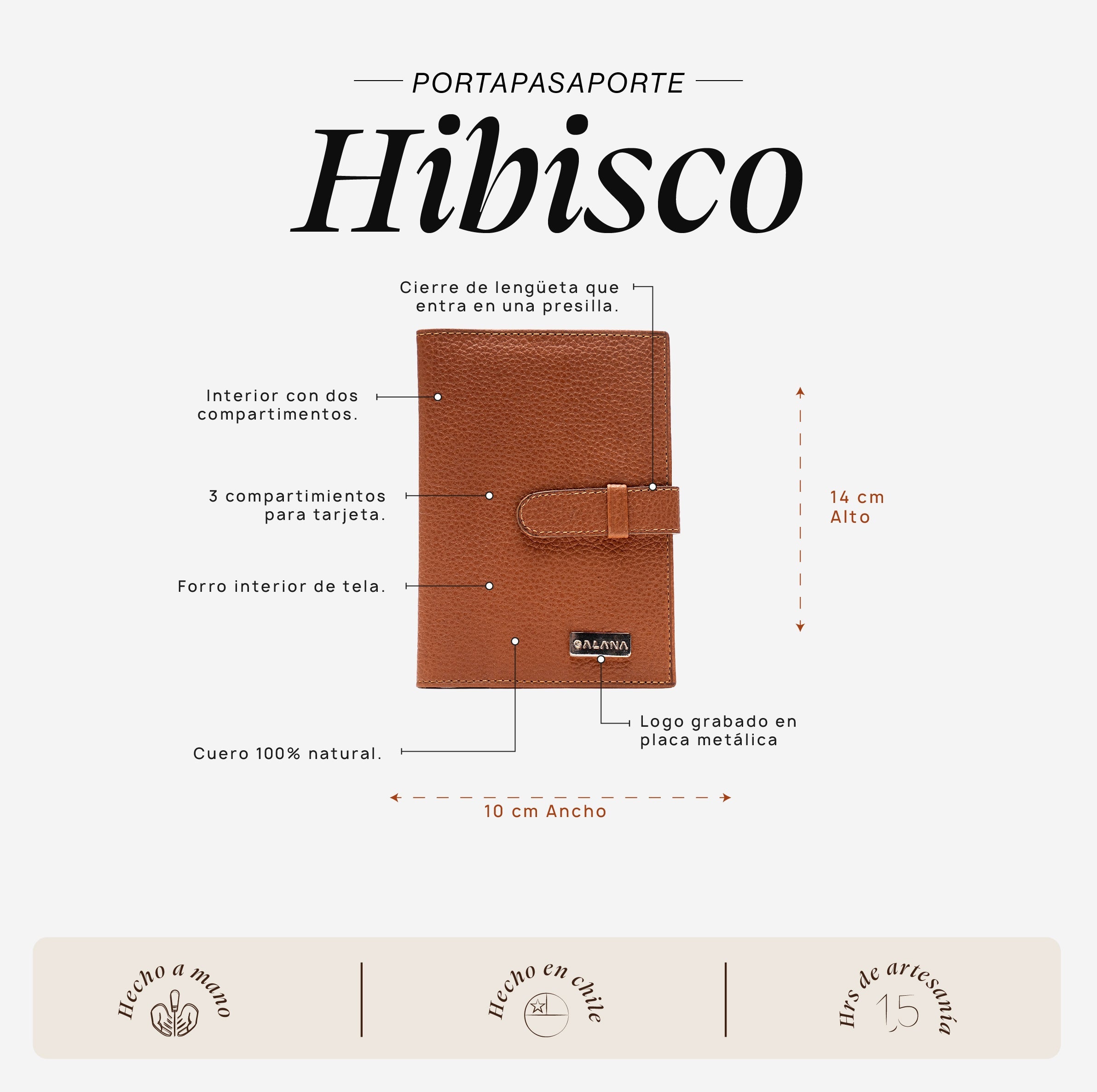 Portapasaporte Hibisco Moca