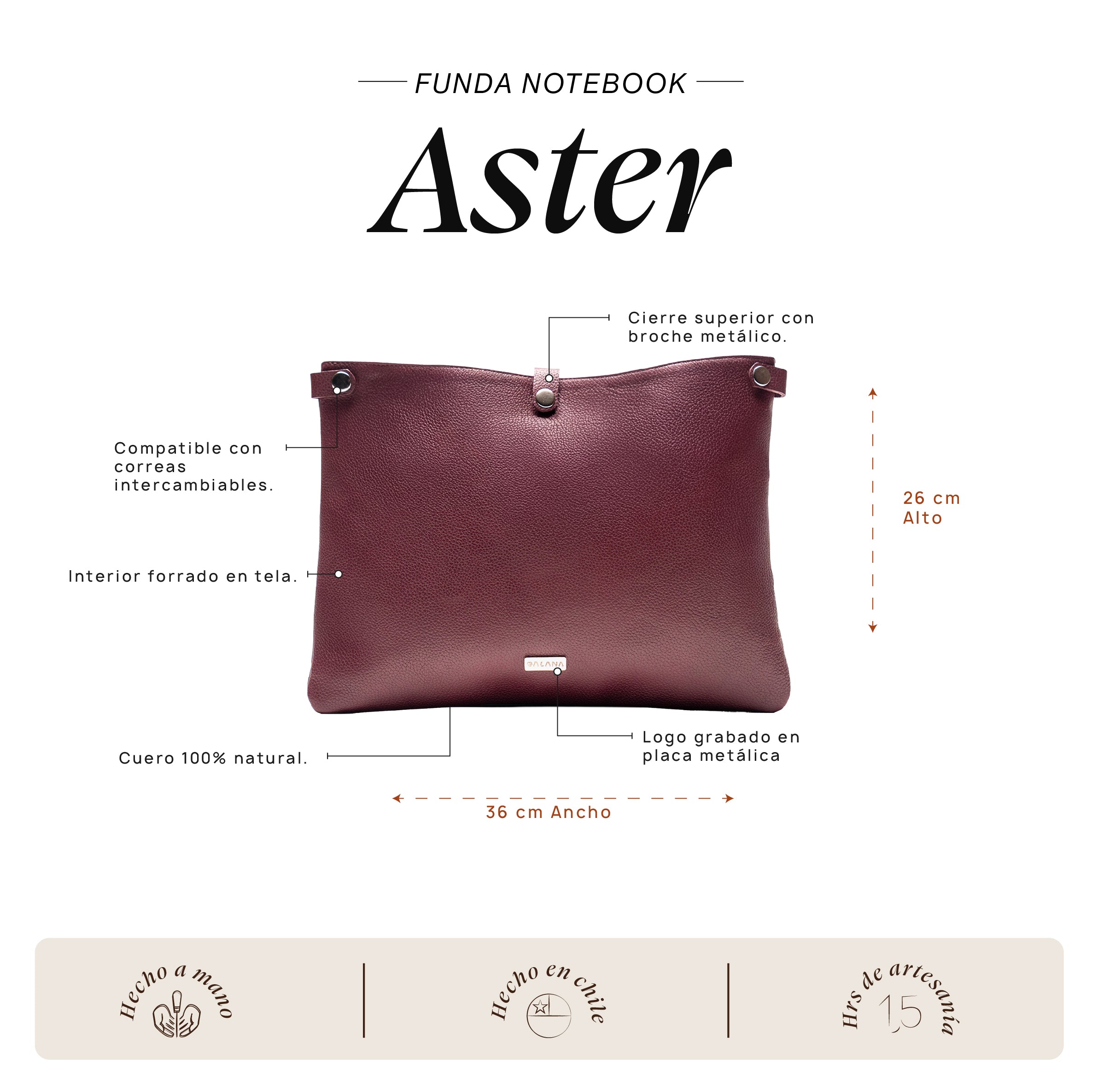 Funda Notebook Aster Cherry