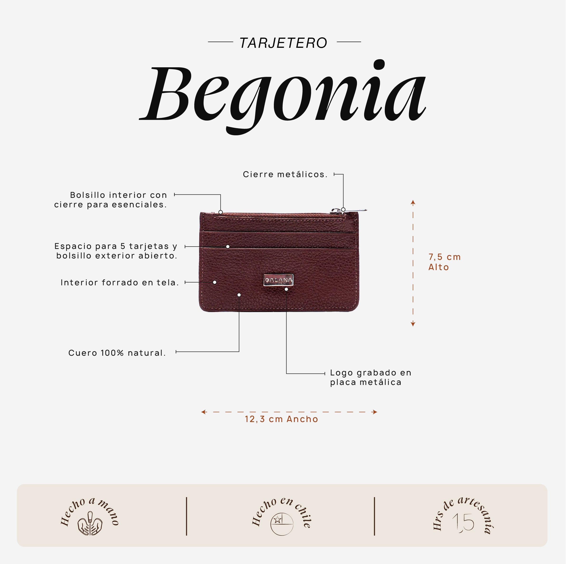 Tarjetero Begonia Cherry