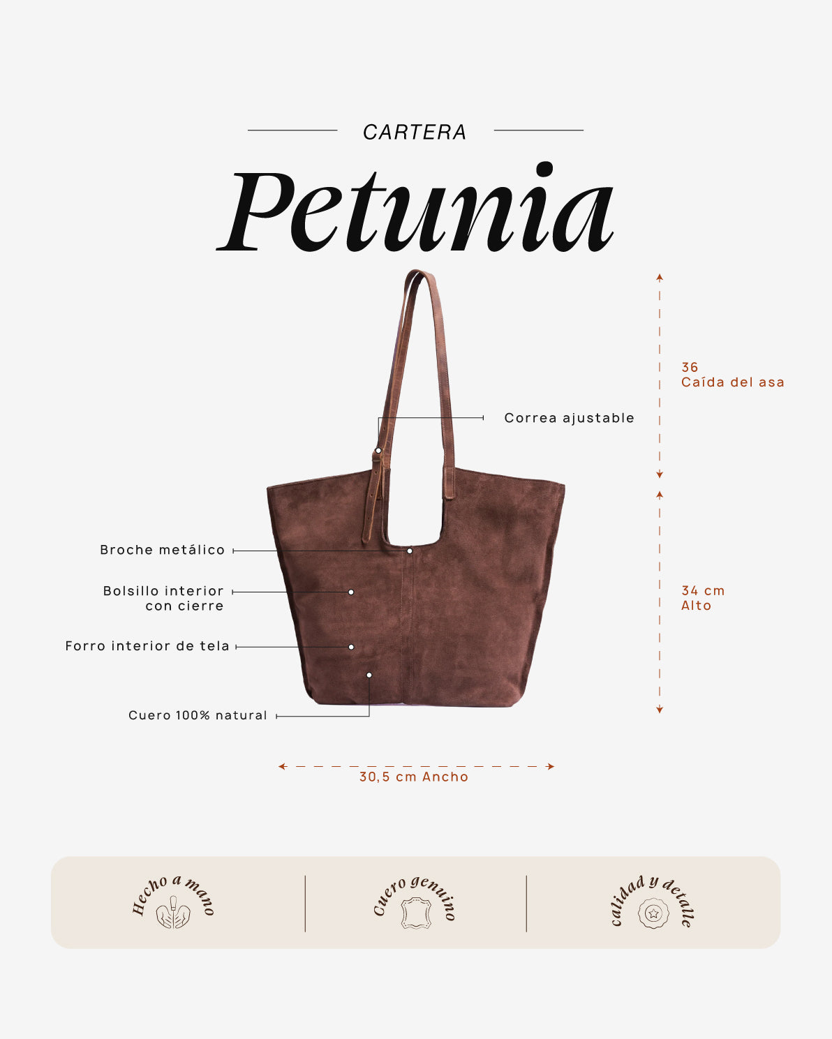 Cartera Petunia Cacao - Galana