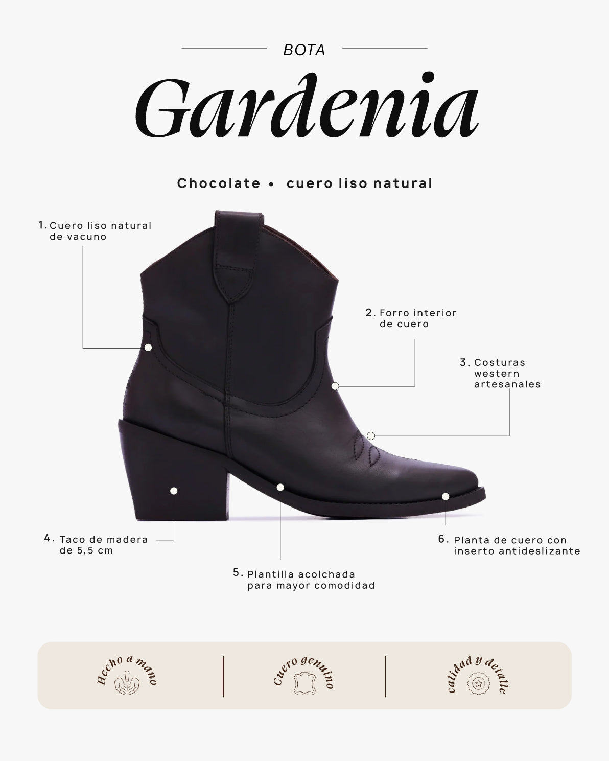 Bota Gardenia Chocolate - Galana - Trauko