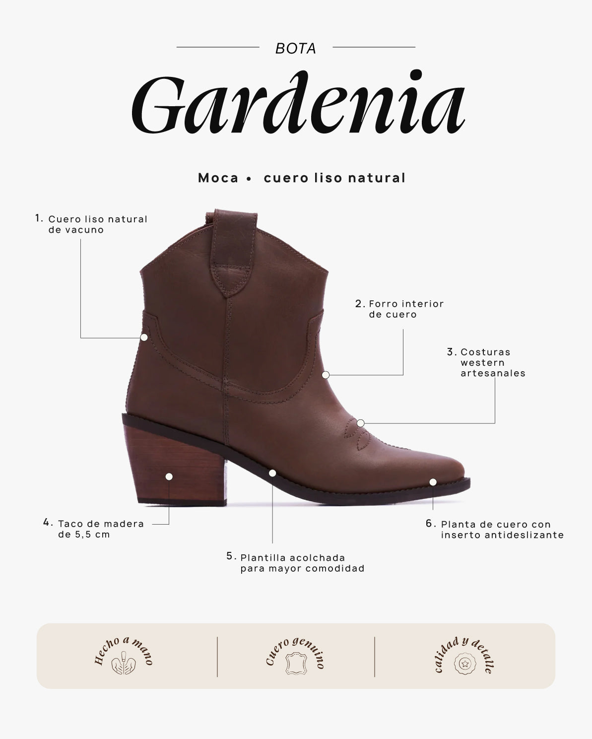 Bota Gardenia Moca - Galana - Trauko