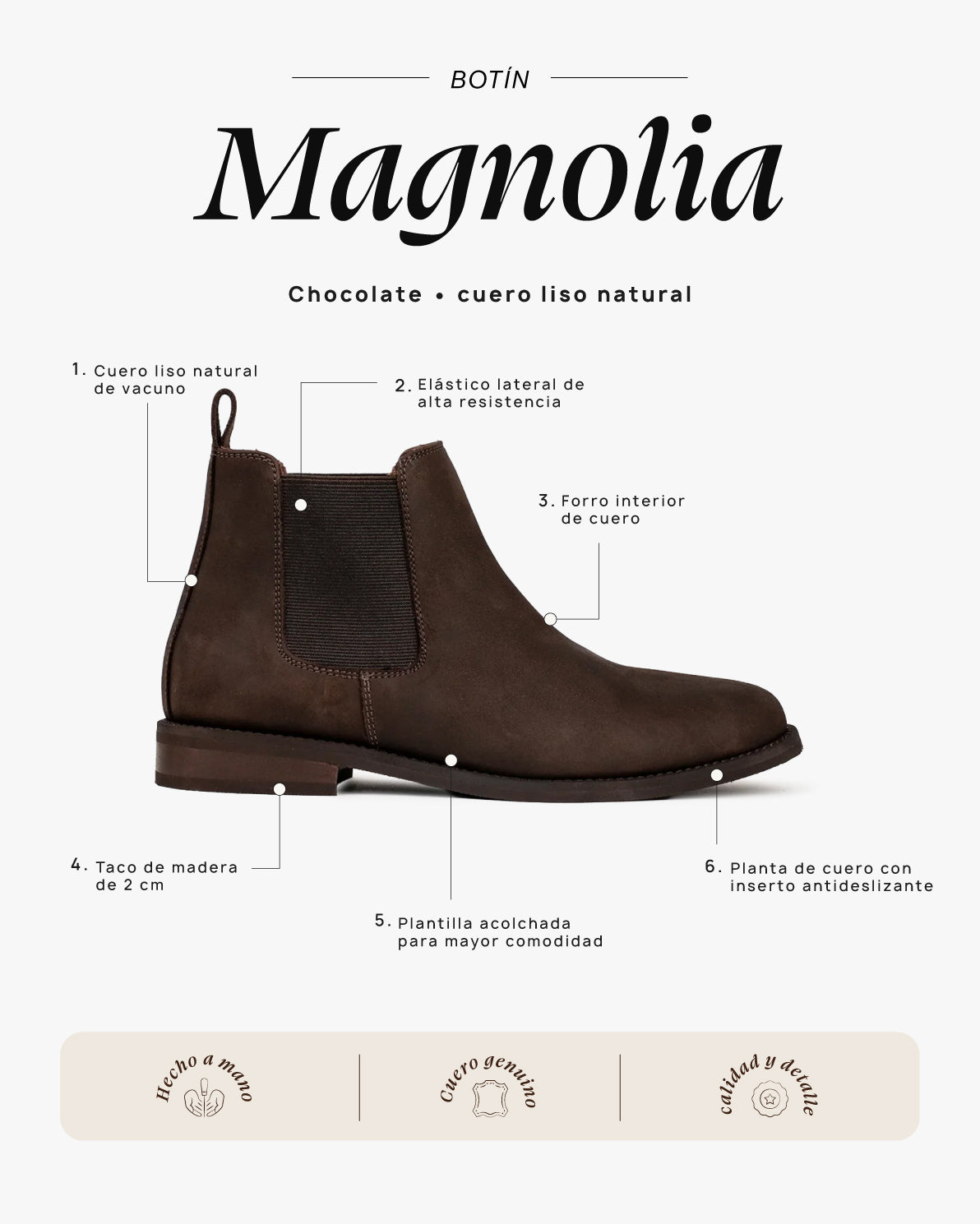 Botín Magnolia Chocolate - Galana