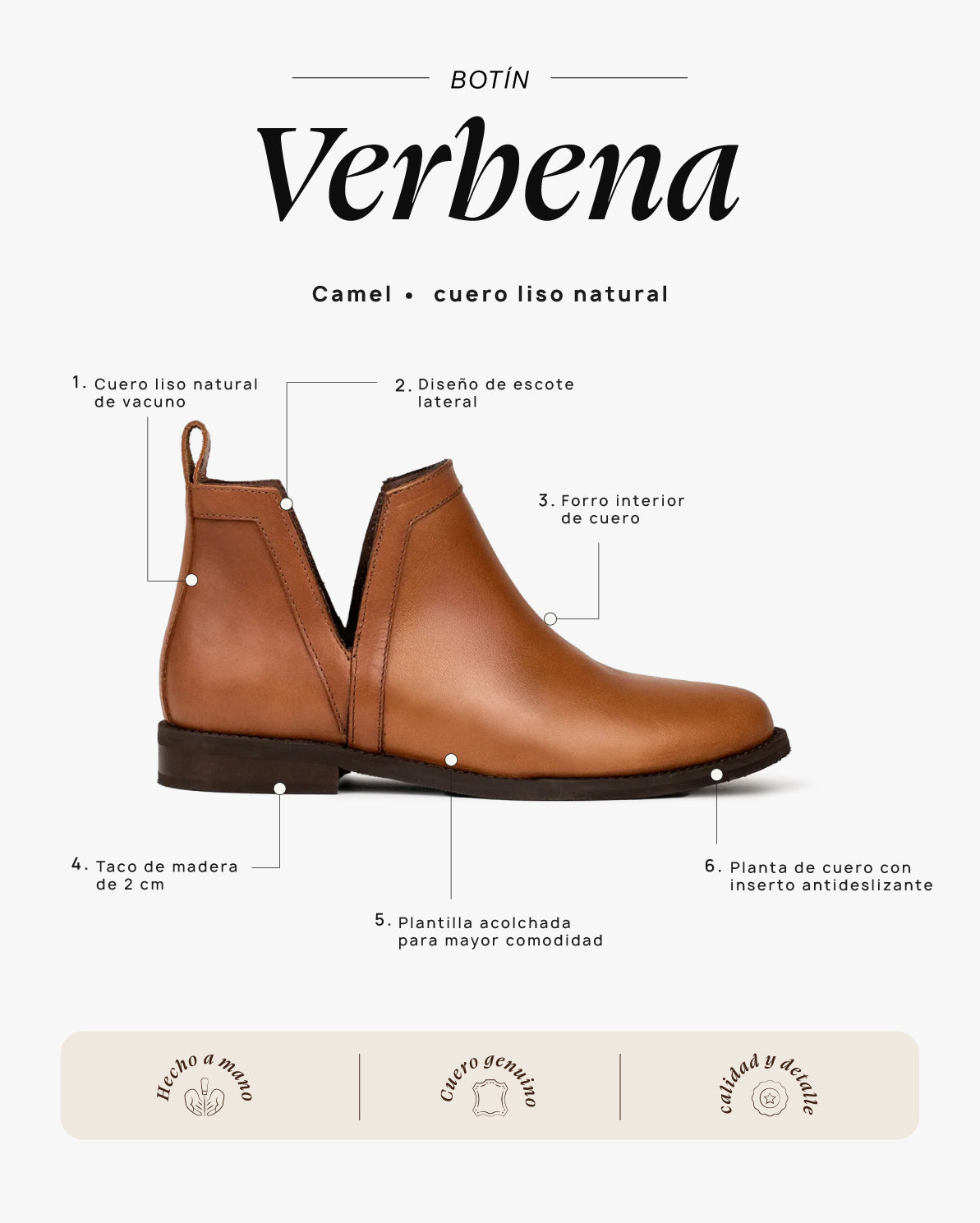 Botín Verbena Camel - Galana
