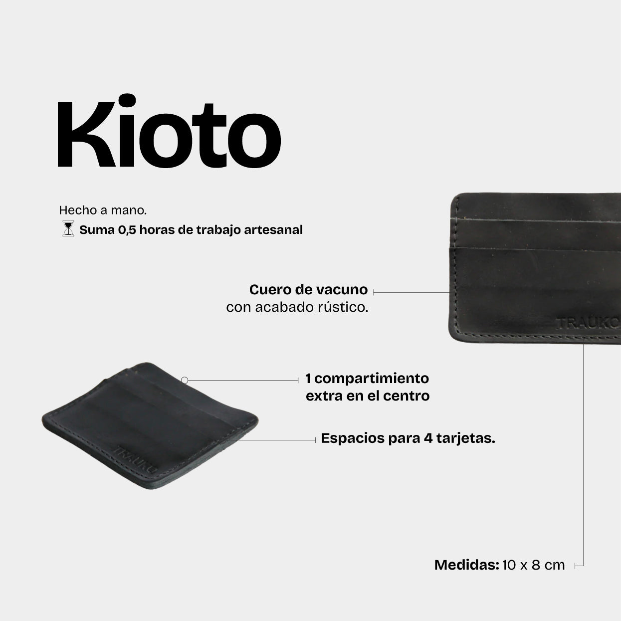 Tarjetero Kioto Negro - Trauko