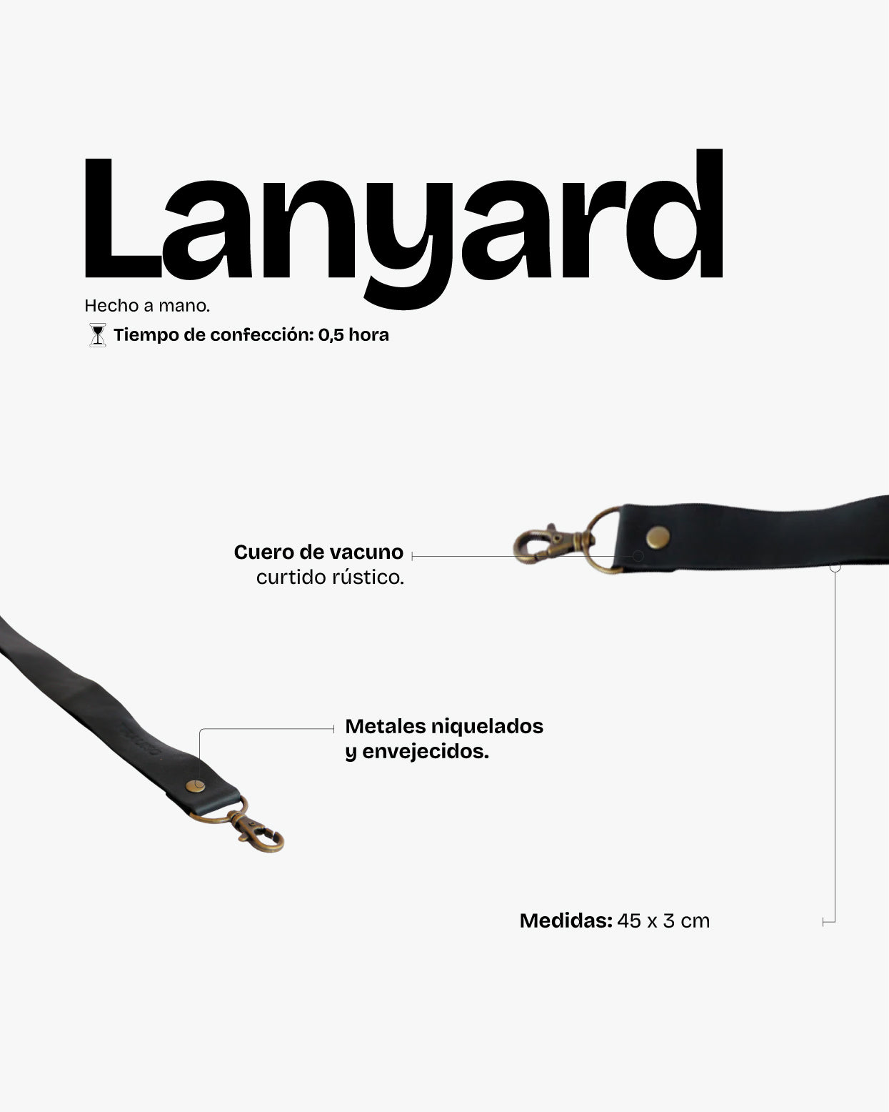 Lanyard de Cuero Negro - Trauko