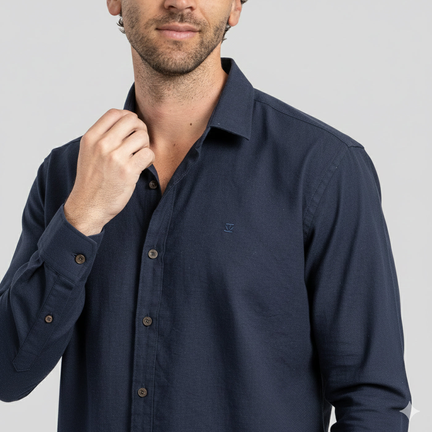 Camisa Lino Larga Navy
