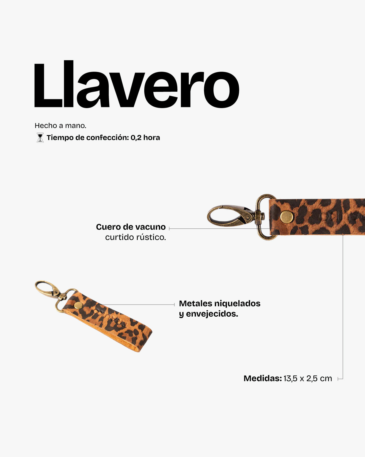 Llavero de Cuero Animal Print - Trauko