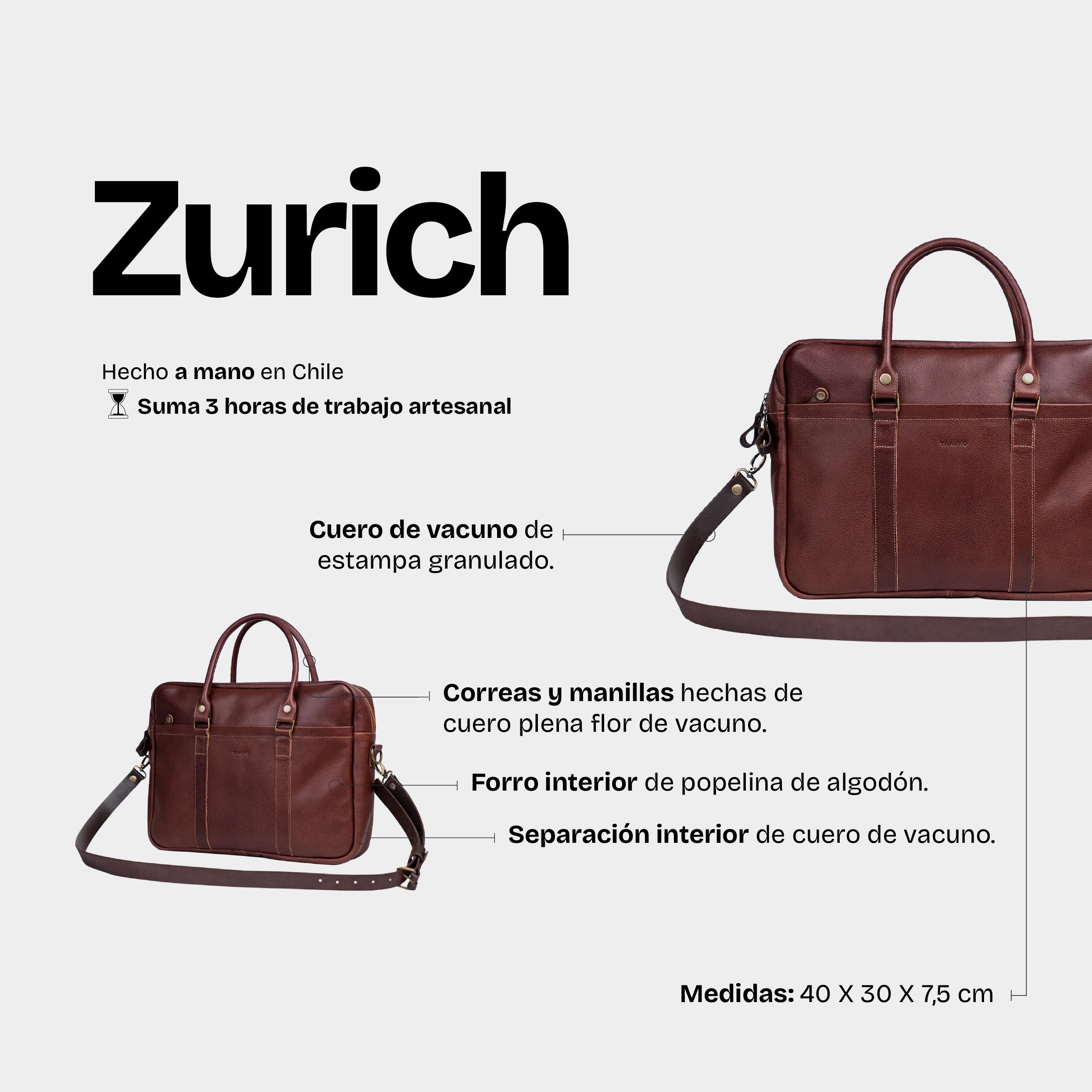 Maletín Zurich Castaño