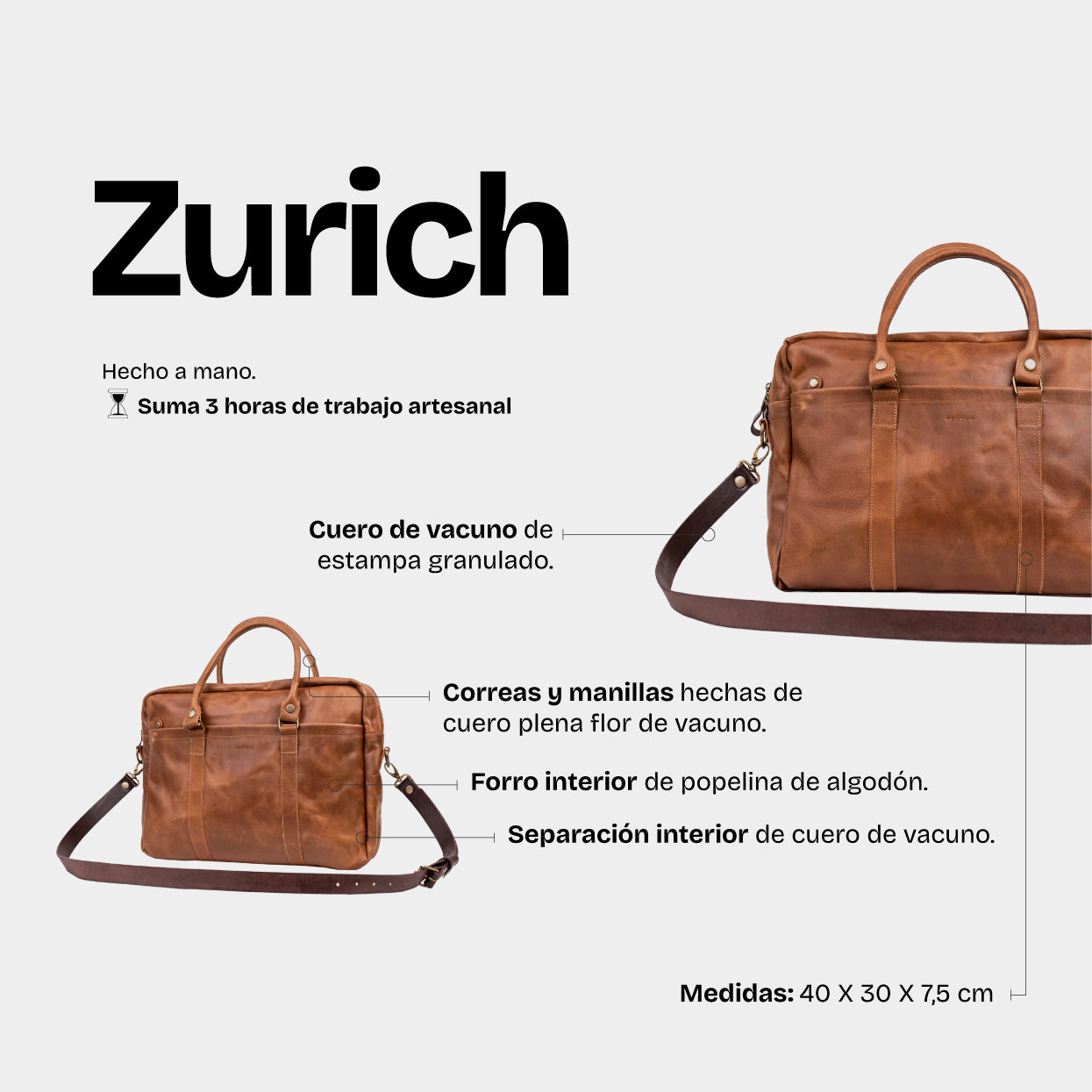 Maletín Zurich Moca - Trauko