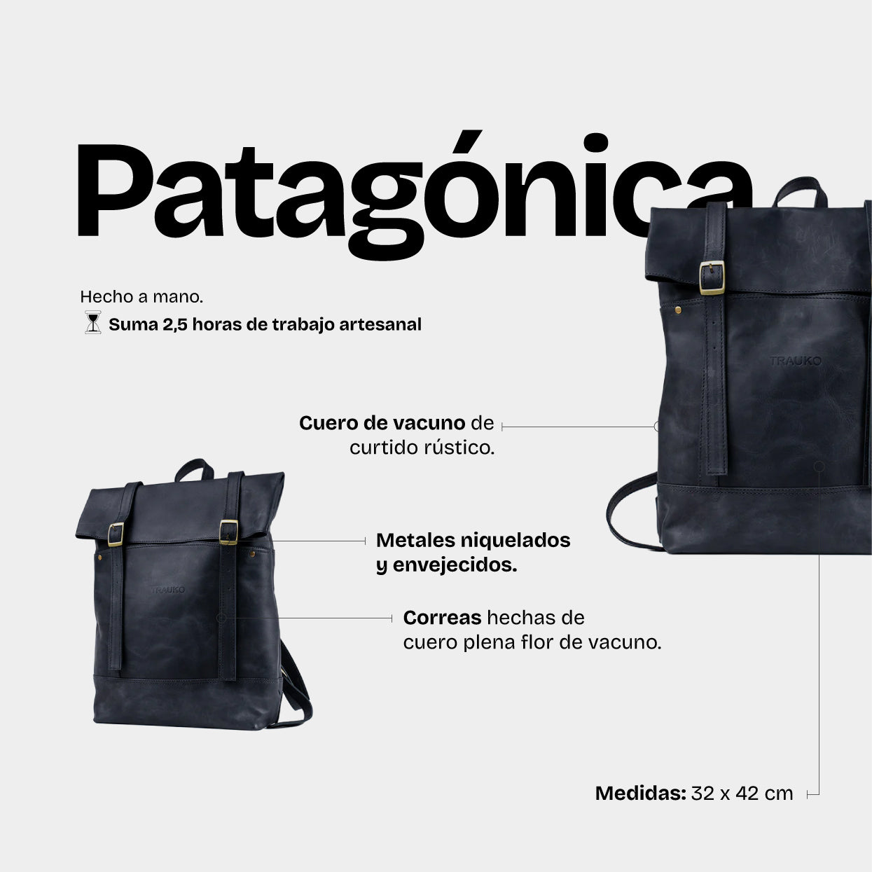 Mochila Patagónica Negro - Trauko