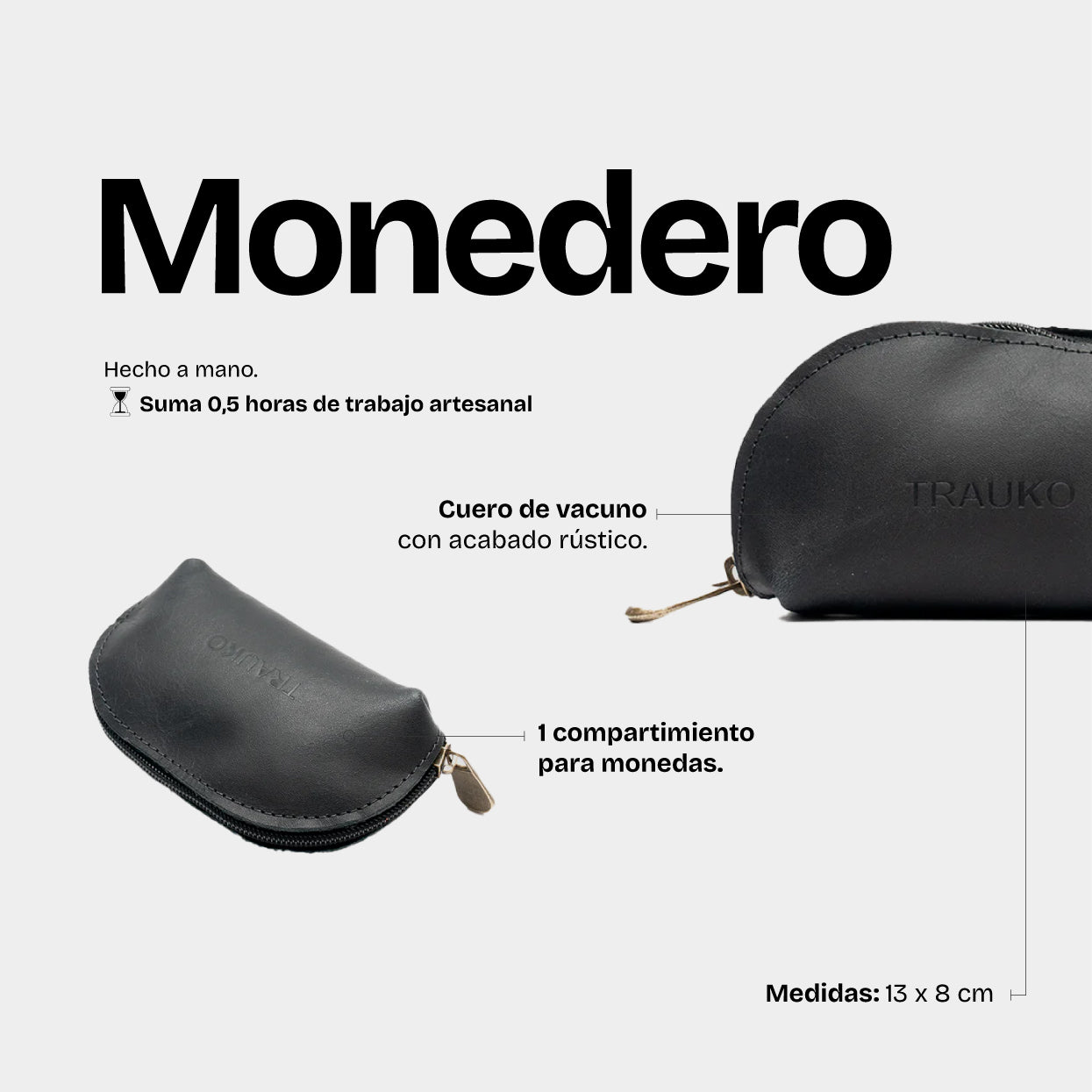 Monedero Negro - Trauko