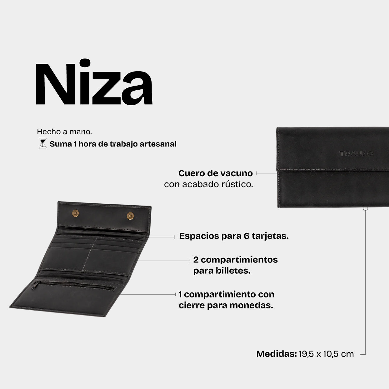 Billetera Niza Negro - Trauko