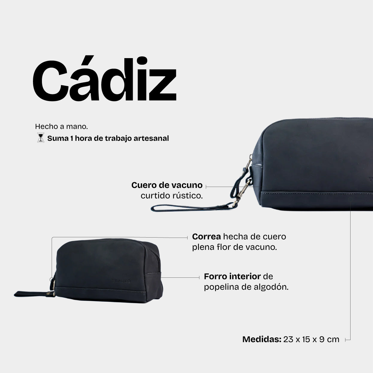 Neceser Cadiz Negro - Trauko