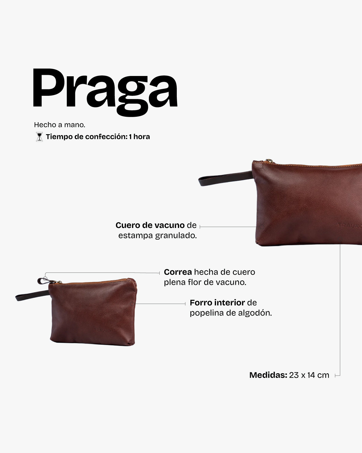 Neceser Praga Castaño - Trauko