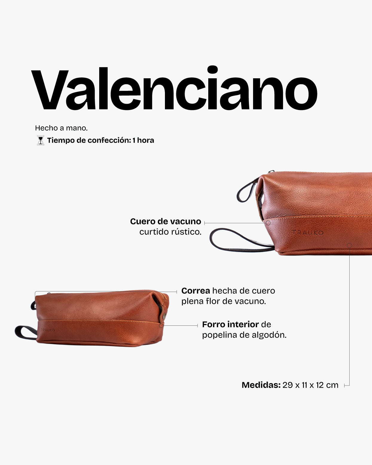 Neceser Valenciano Cognac - Trauko