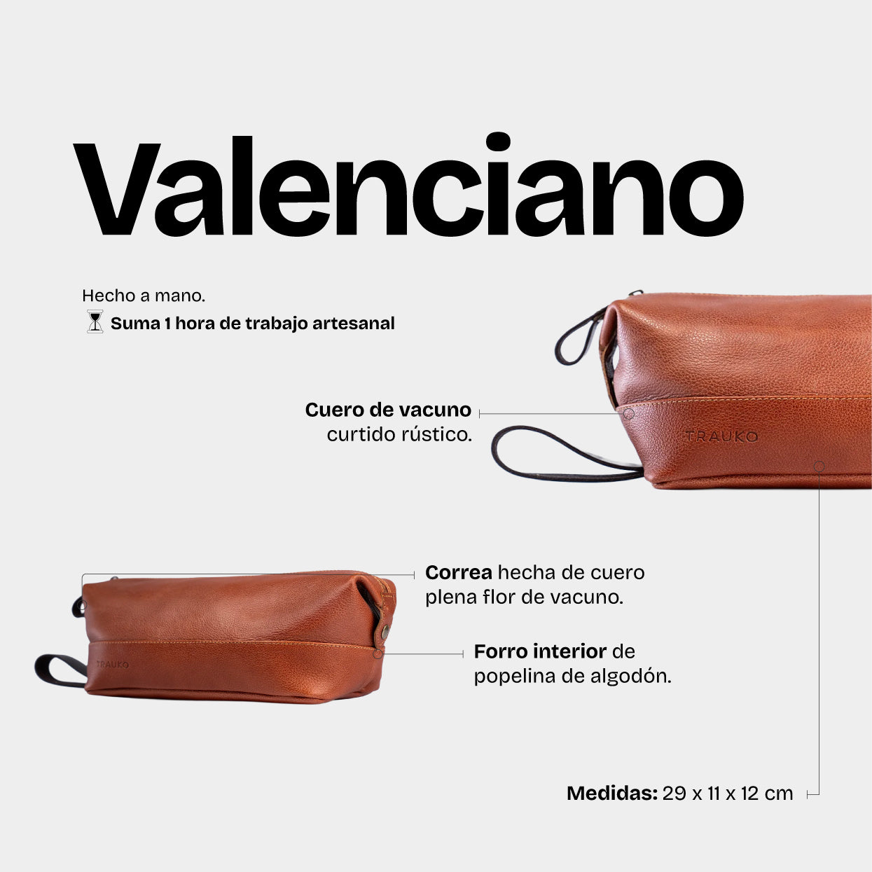 Neceser Valenciano Cognac - Trauko