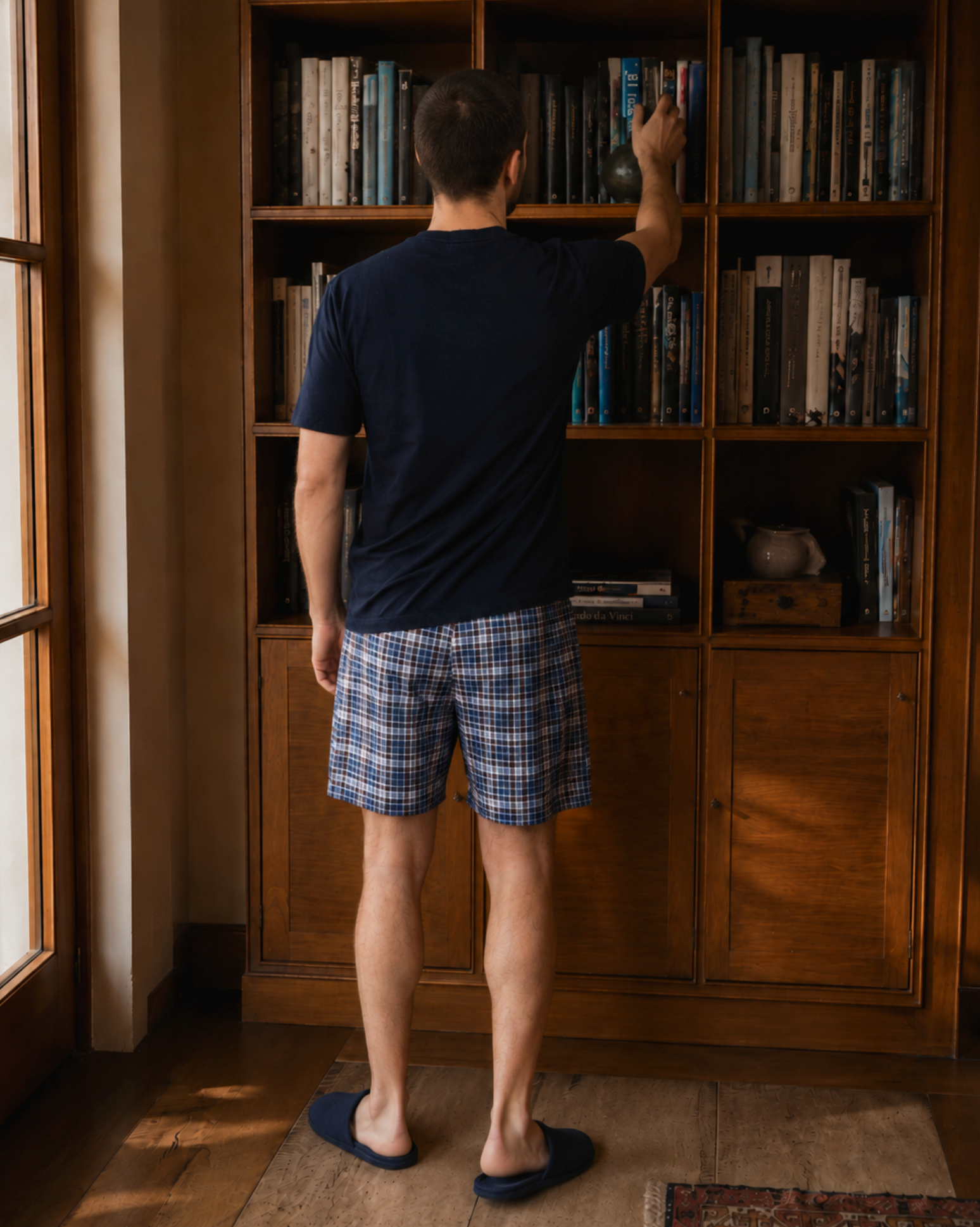 Pijama Pima Corto Azul Mix