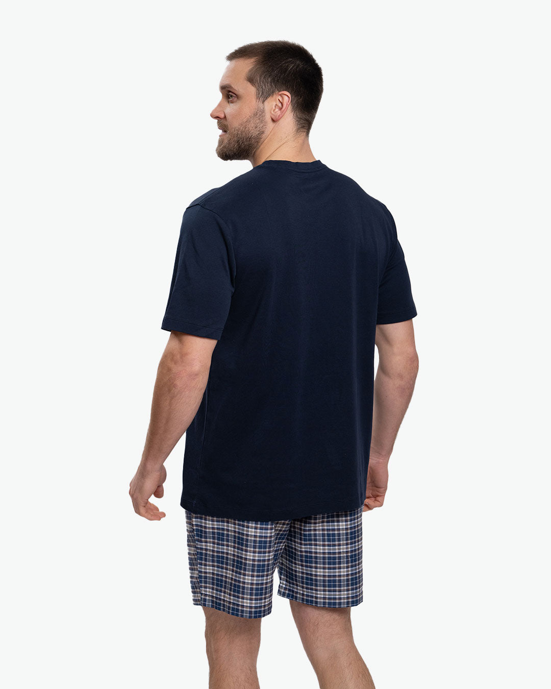 Pijama Pima Corto Azul Mix