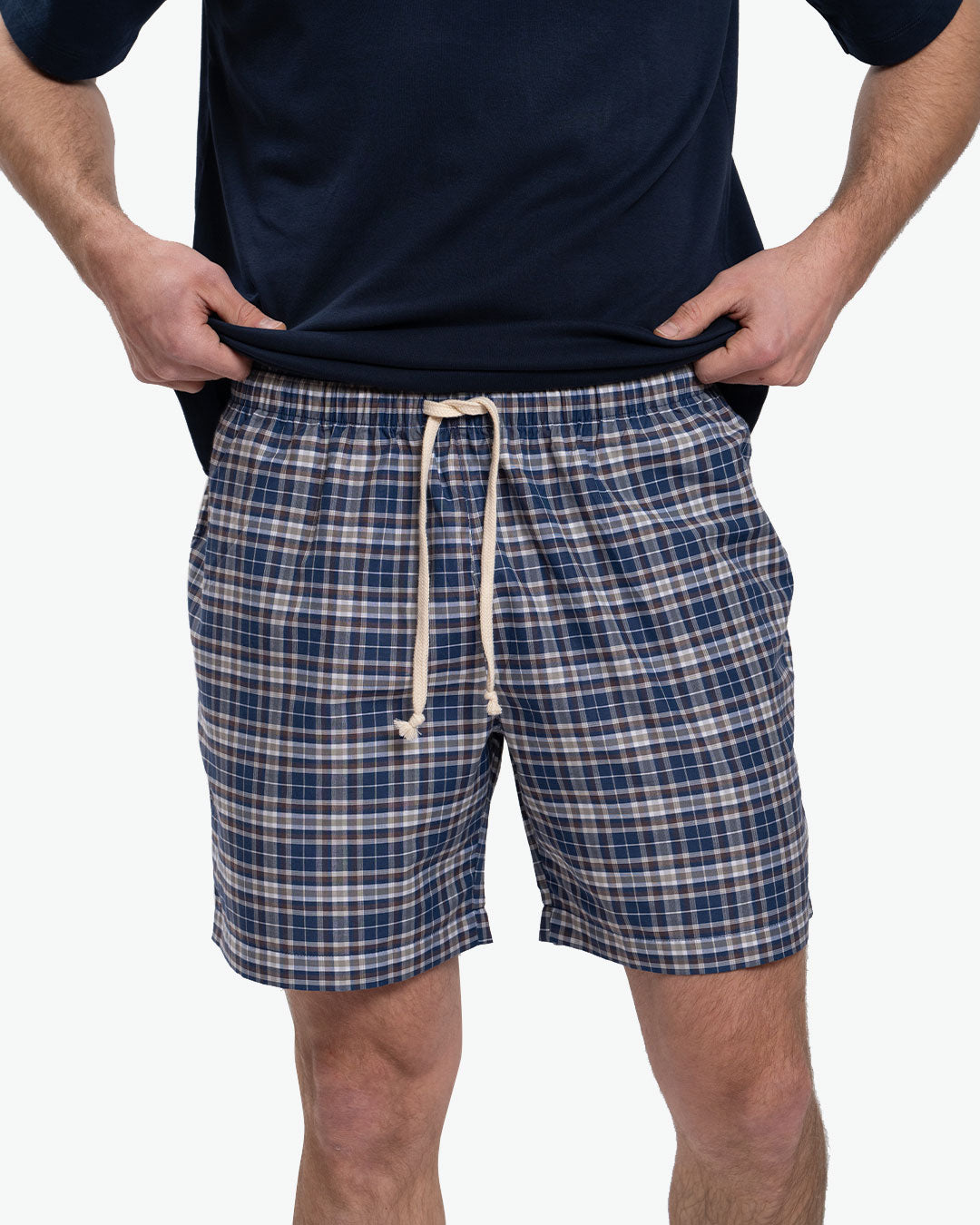 Pijama Pima Corto Azul Mix