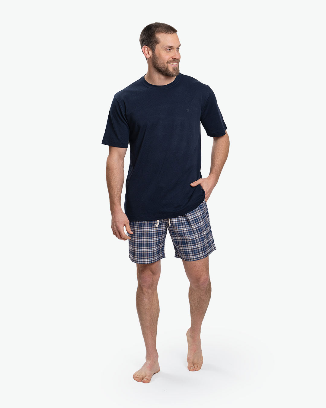 Pijama Pima Corto Azul Mix
