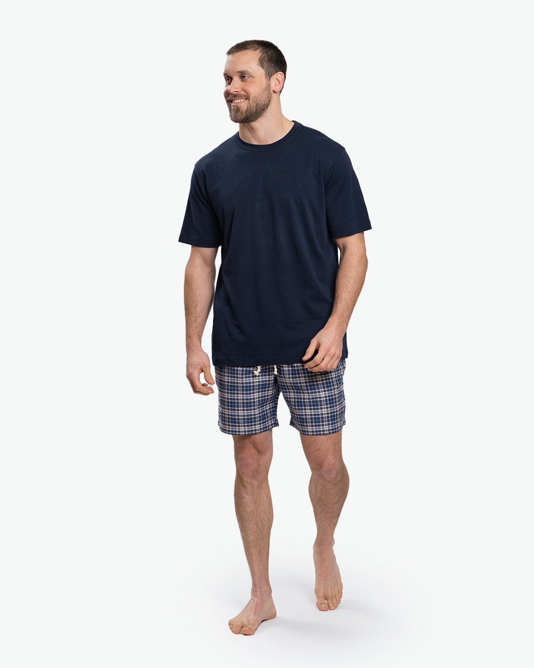Pijama Pima Corto Azul Mix