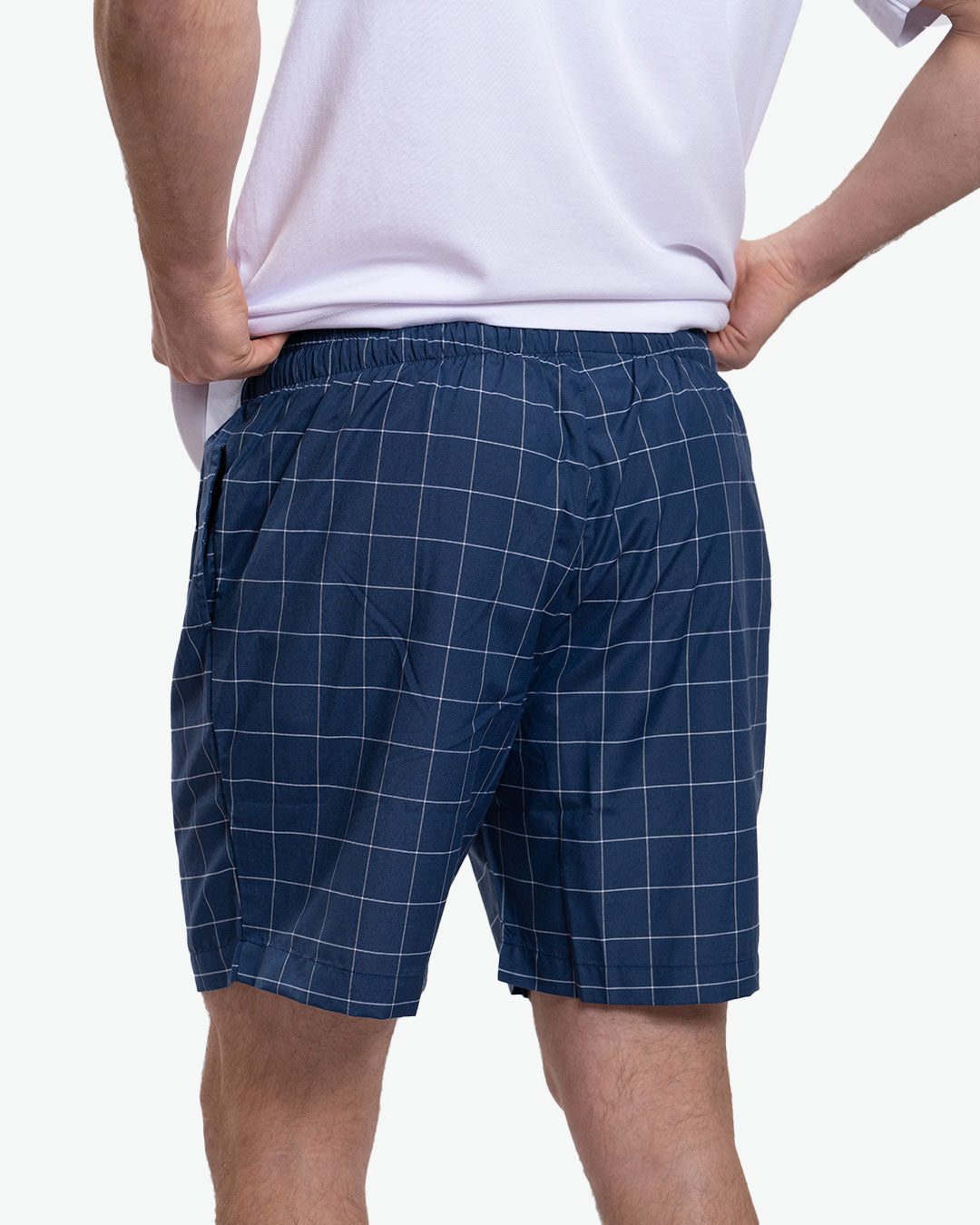 Pijama Pima Corto Blanco Cuadros