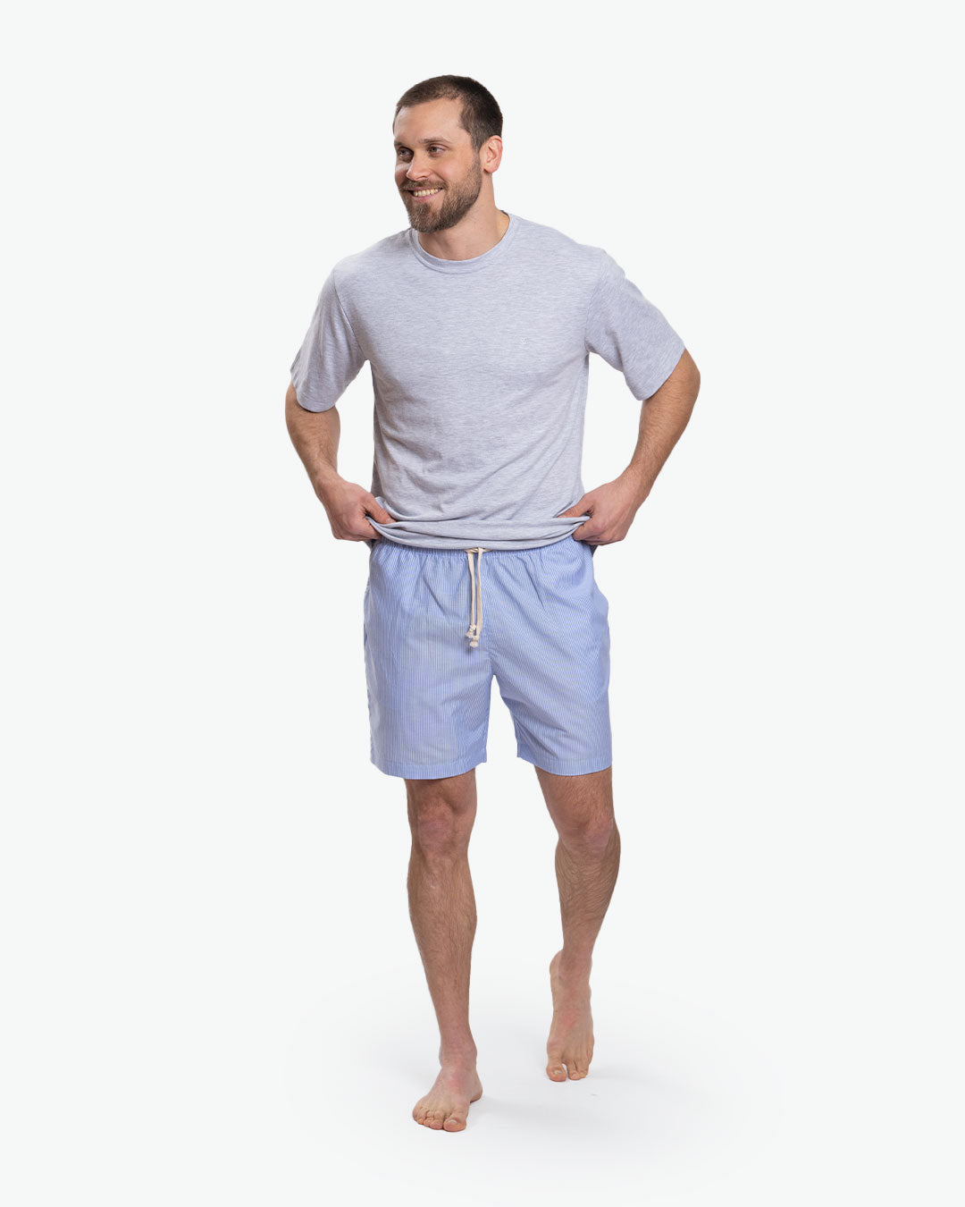 Pijama Pima Corto Melange Rayas