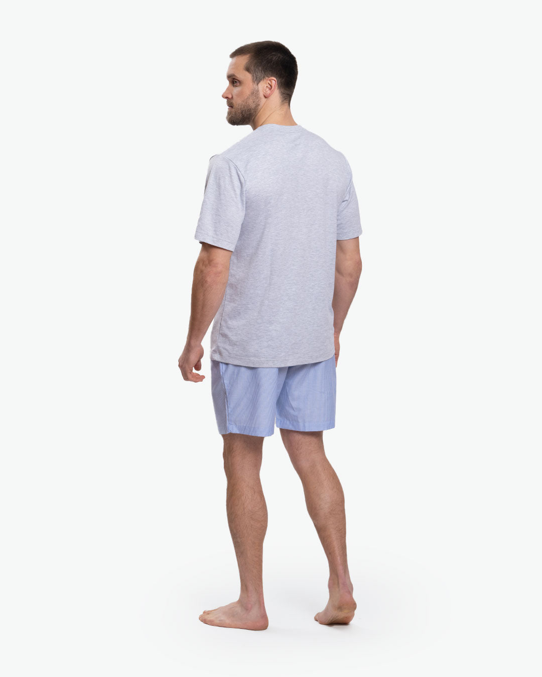 Pijama Pima Corto Melange Rayas