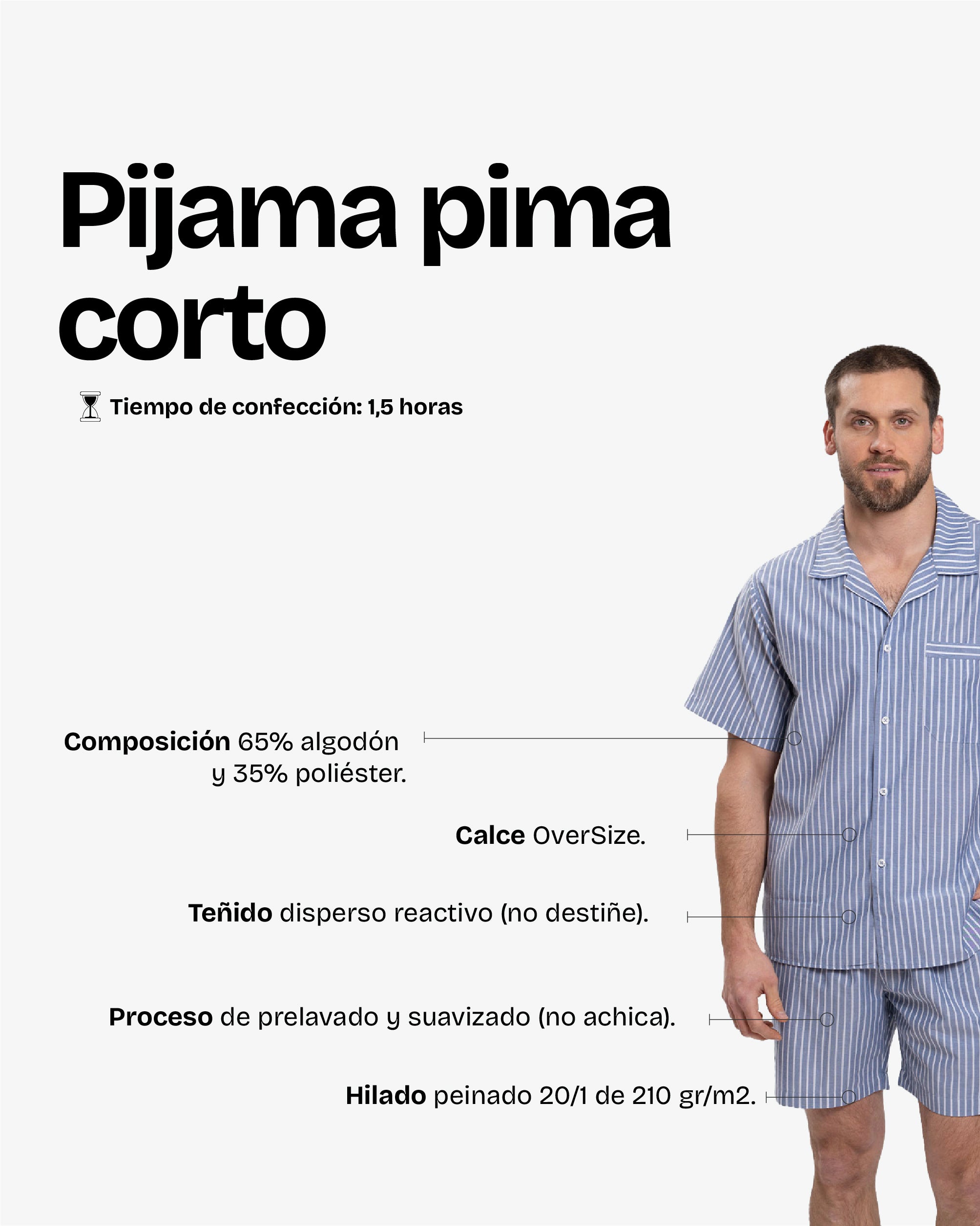 Pijama Pima Corto Full Rayas