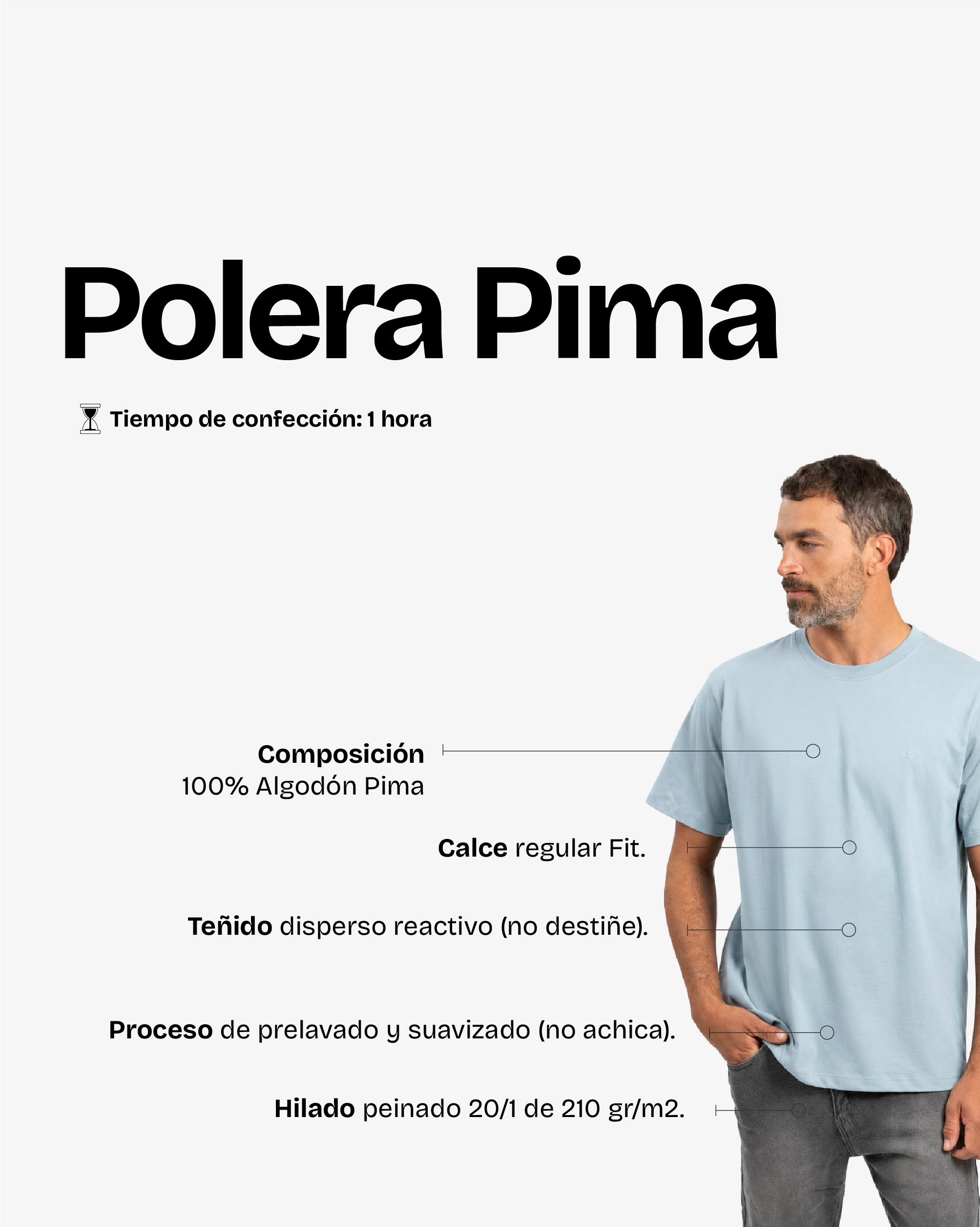 Polera Pima Niebla