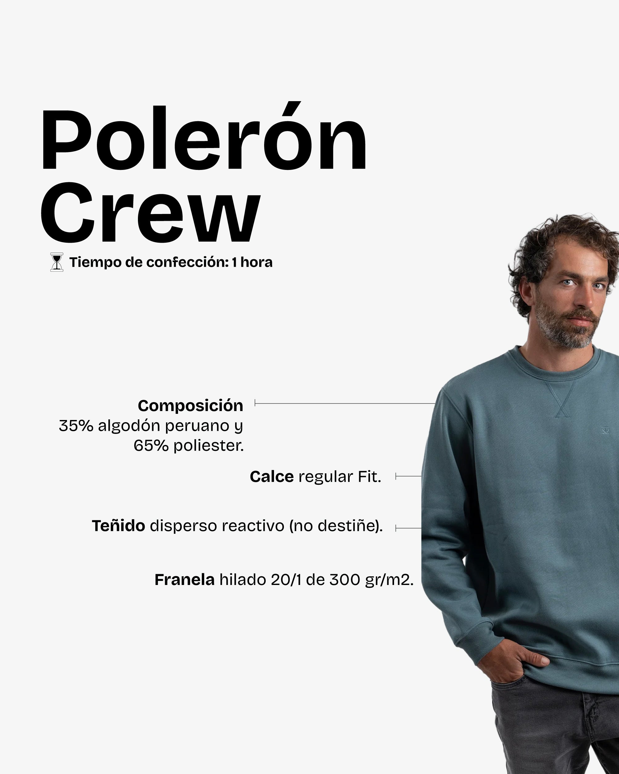 Polerón Crew Aqua - Trauko