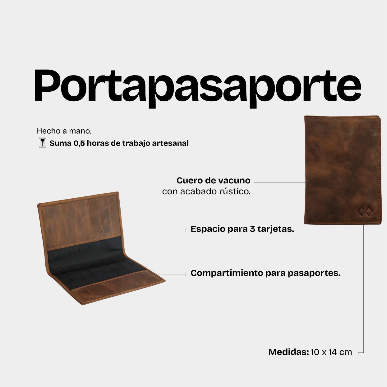 Porta Pasaportes Café - Trauko
