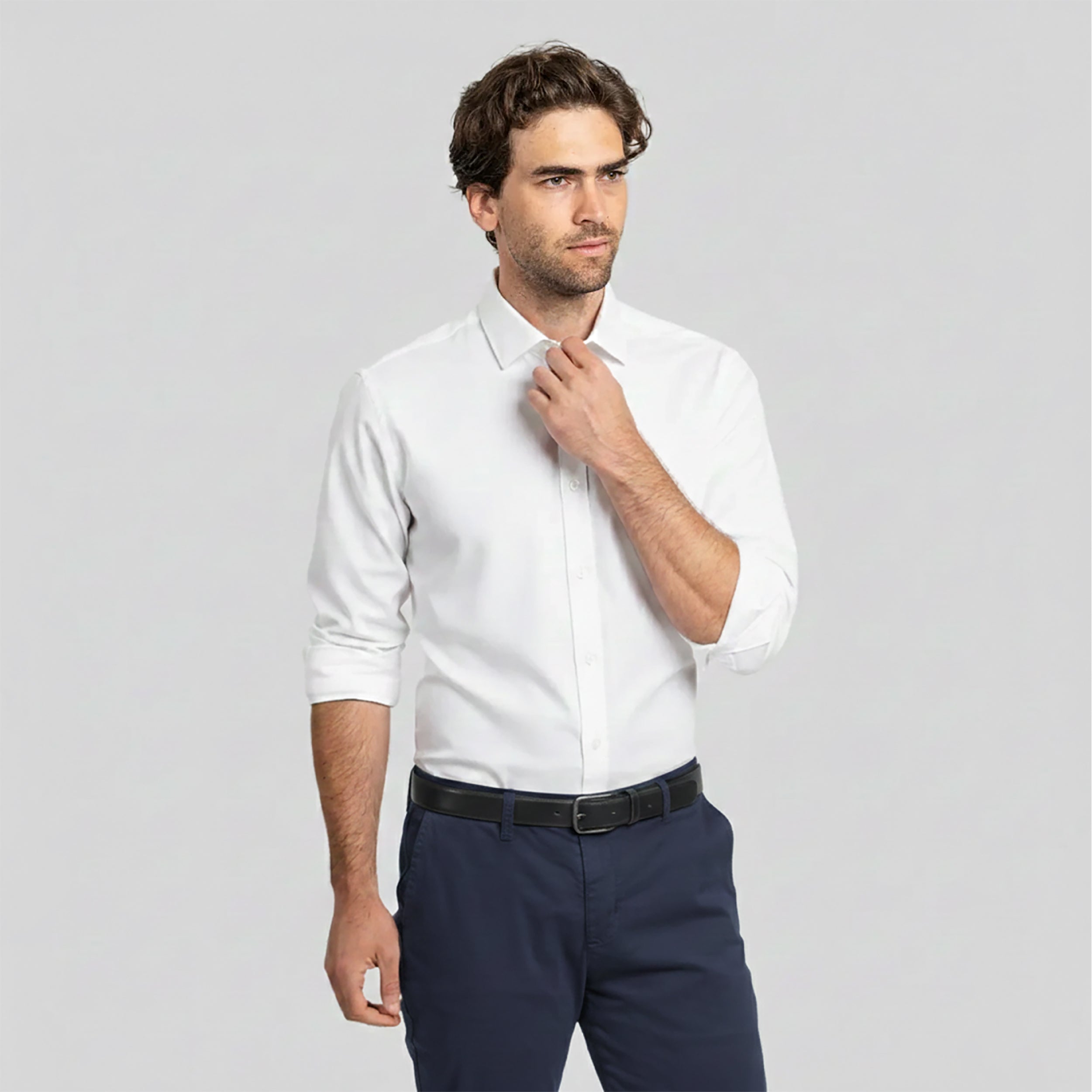 Camisa Vestir Liso Blanco