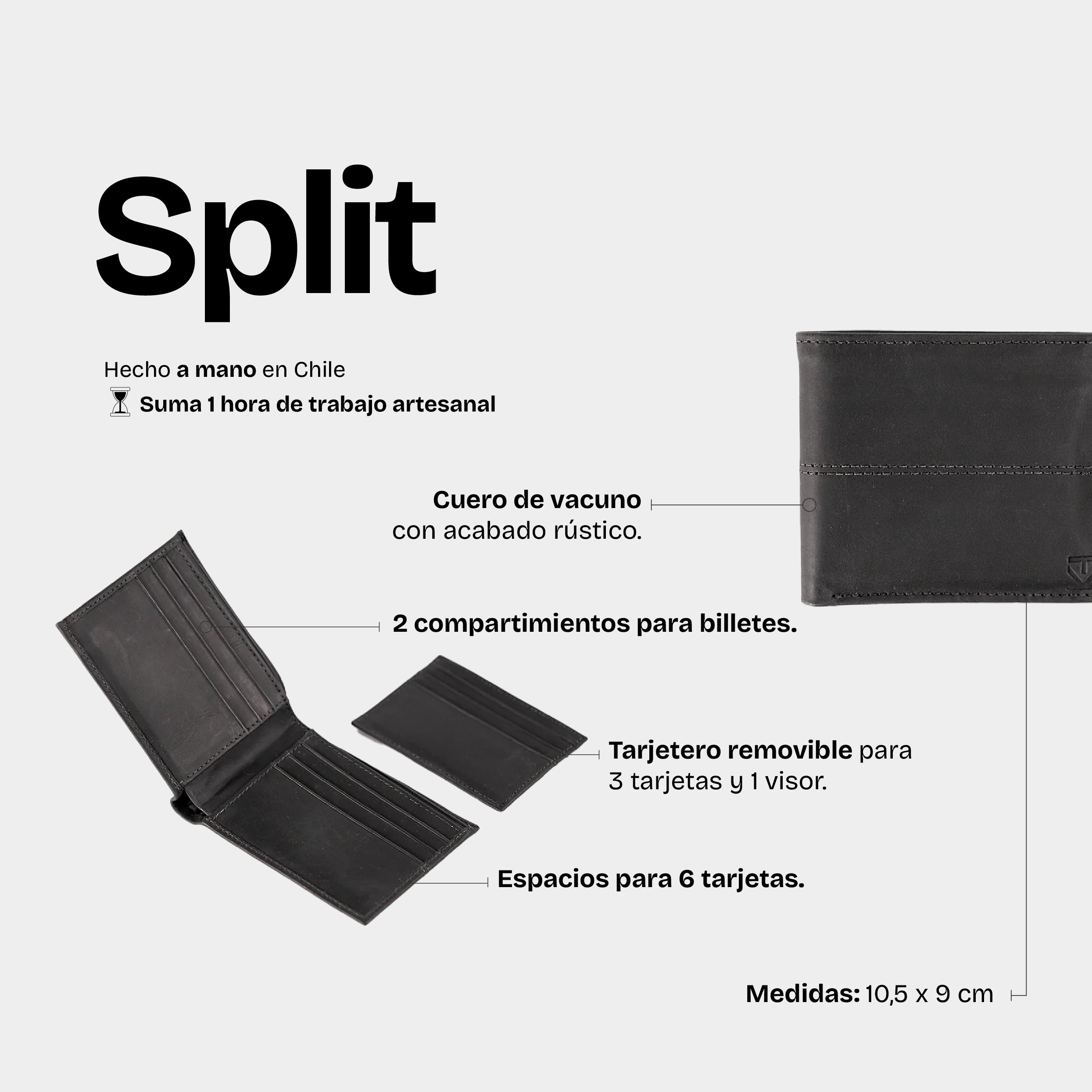 Billetera Split Negro