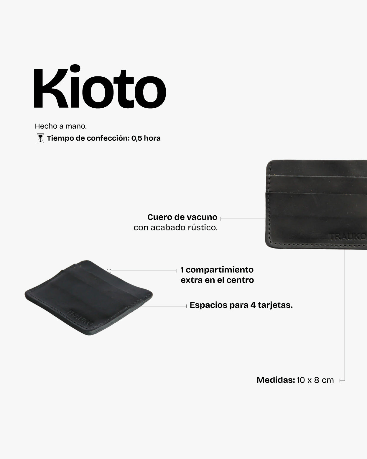 Tarjetero Kioto Negro - Trauko