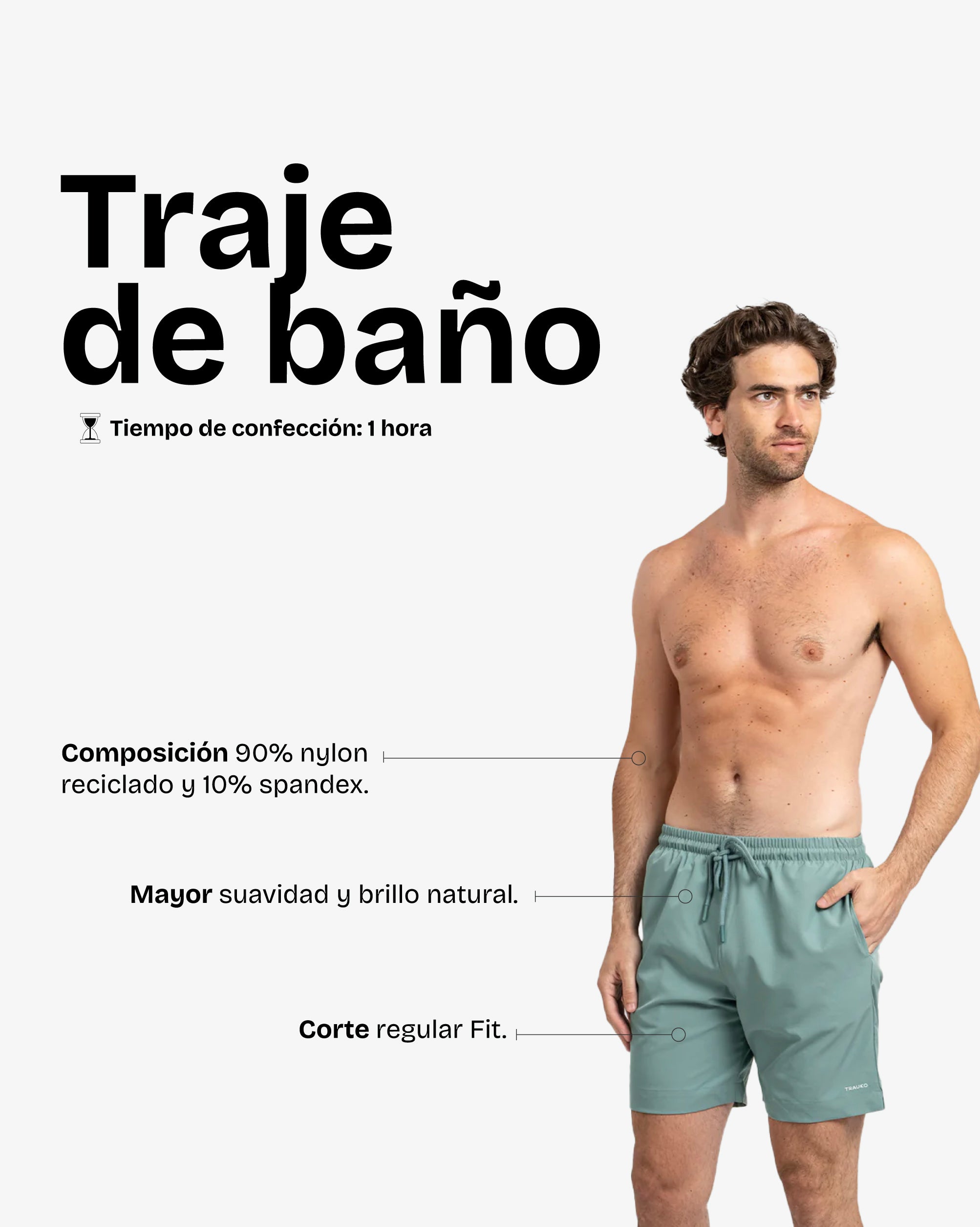 Traje de Baño Liso Aqua