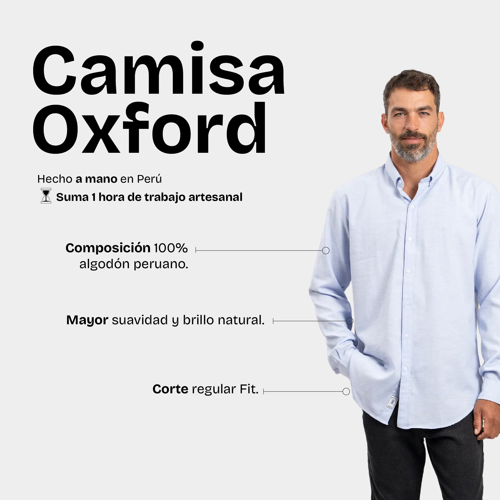 Camisa Oxford Celeste