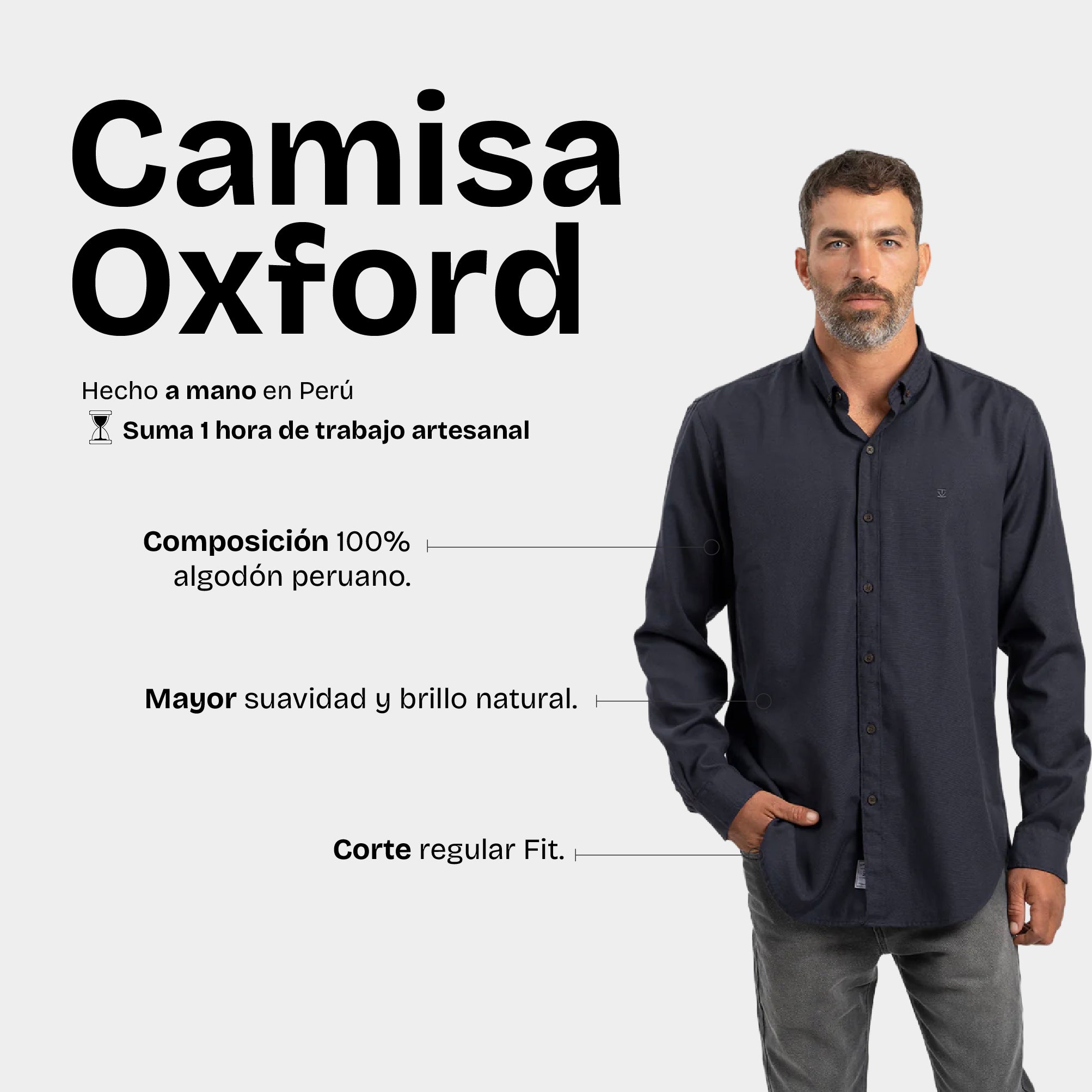 Camisa Oxford Navy