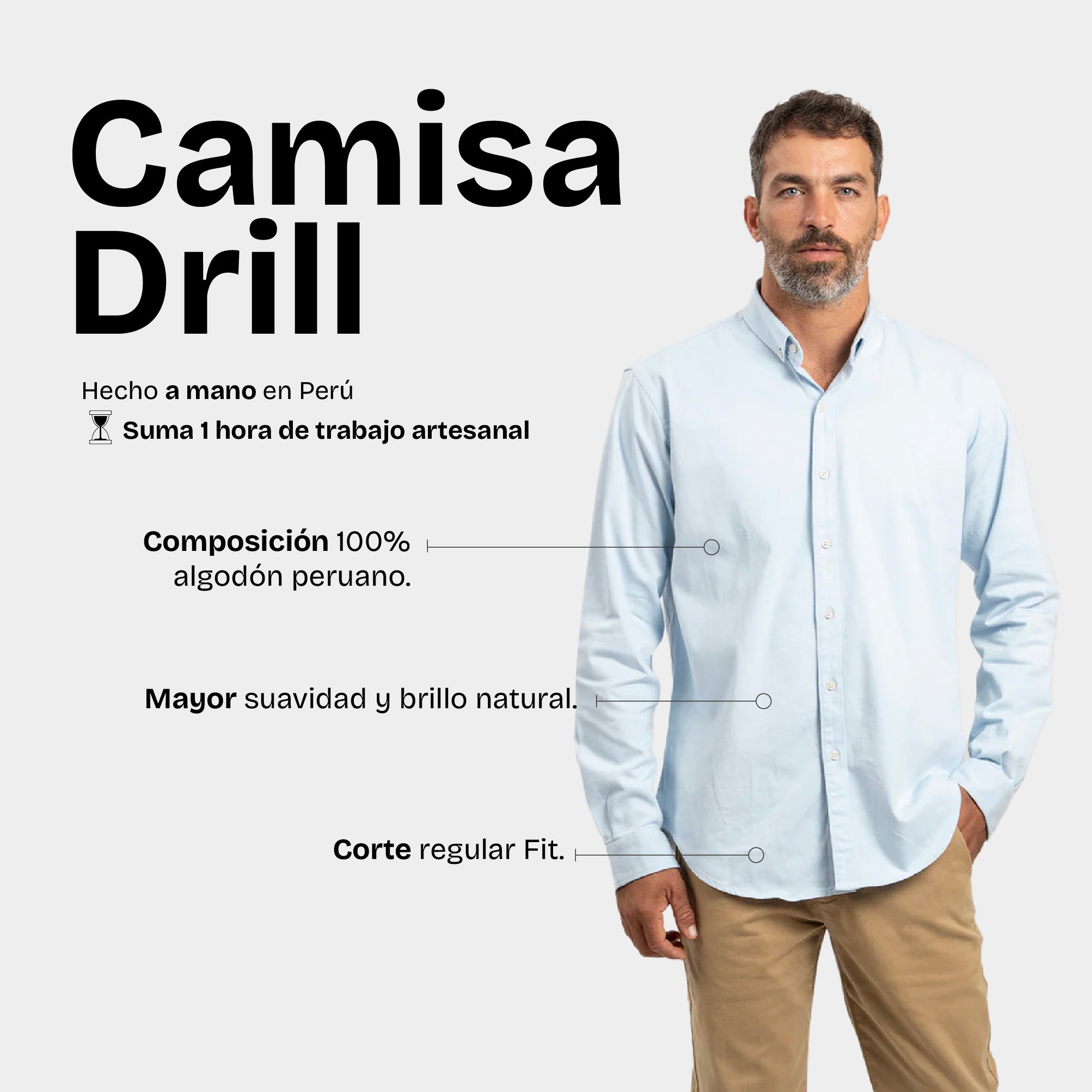 Camisa Drill Celeste
