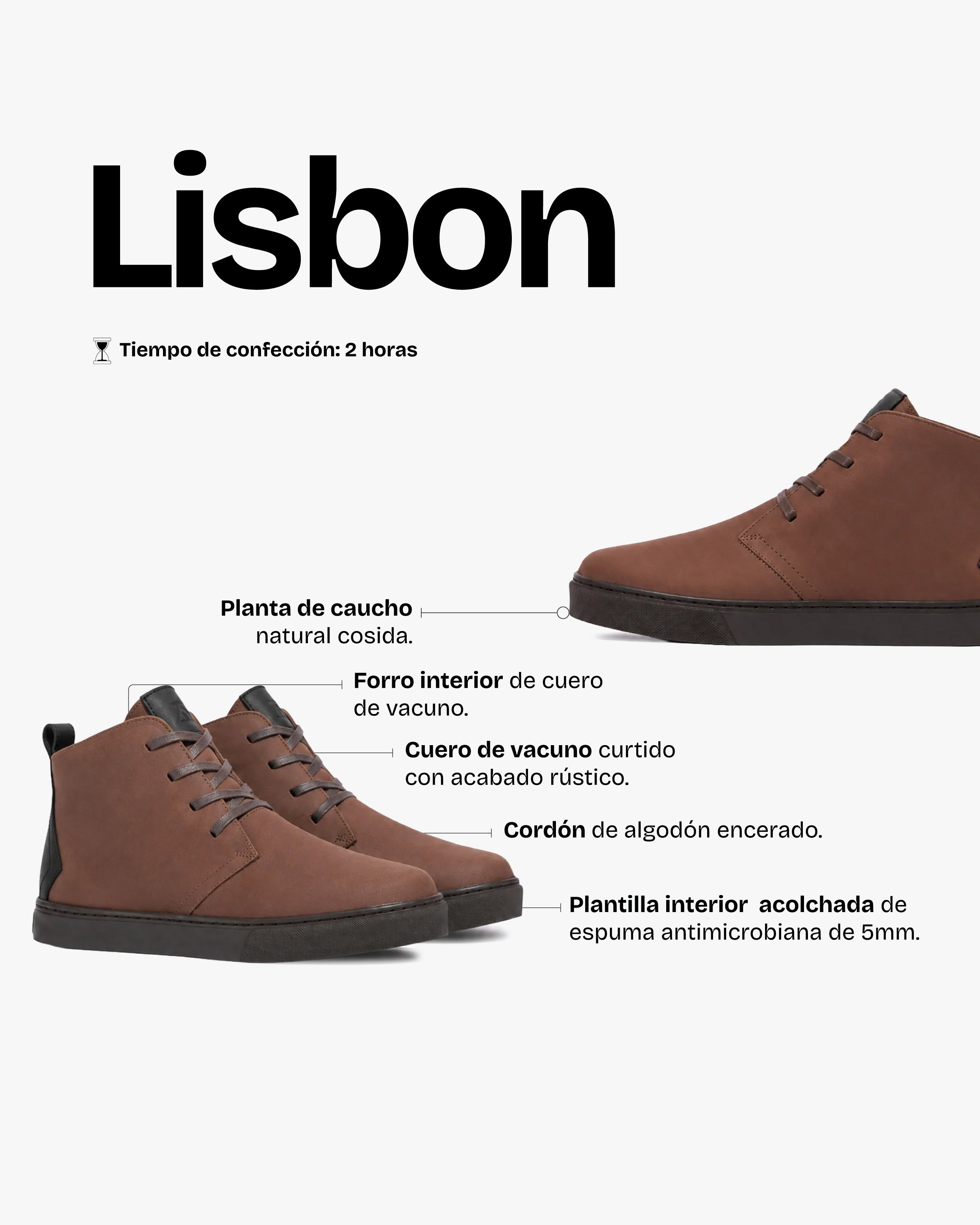 Zapatilla Hombre Lisbon Moca/Negro