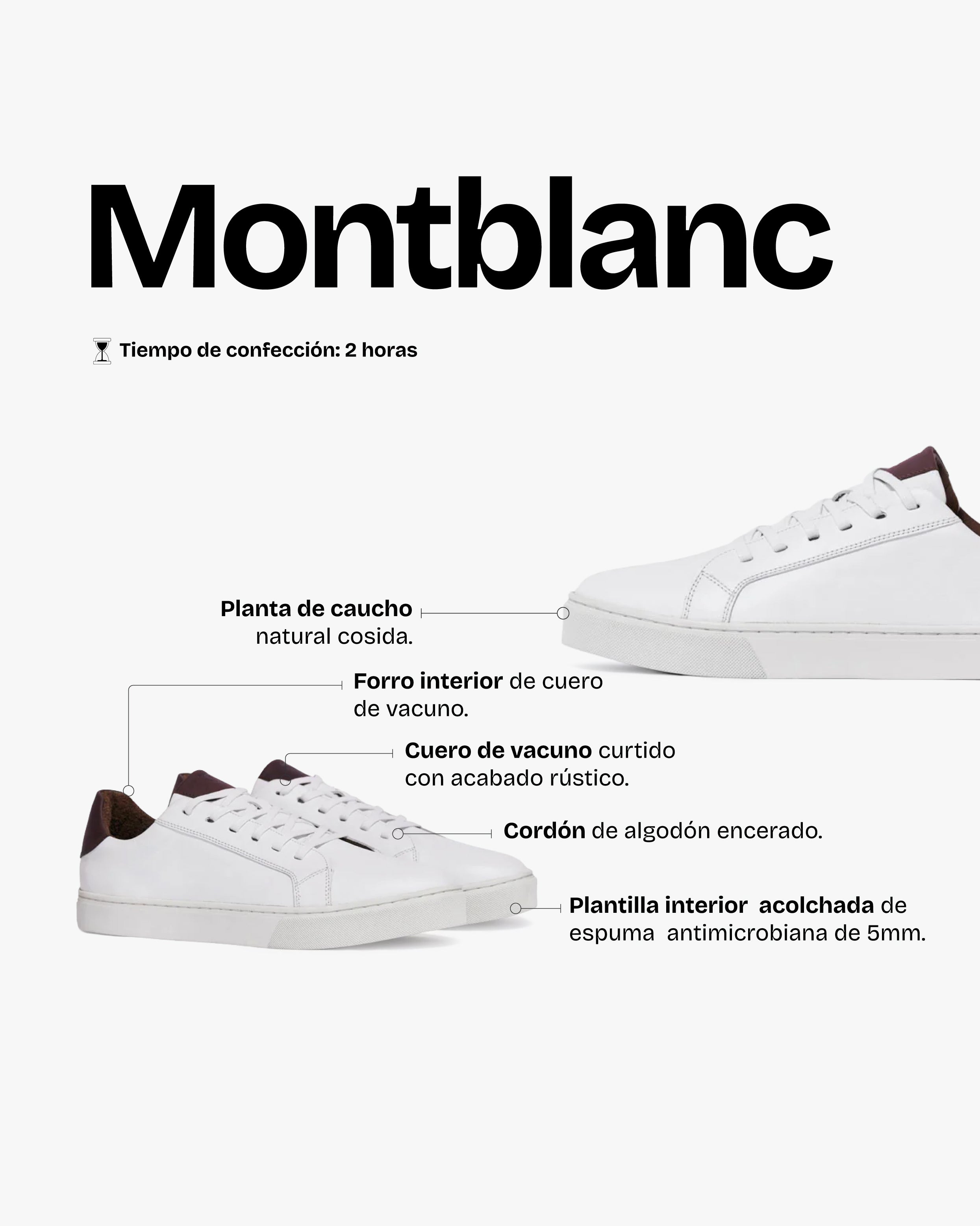 Zapatilla Hombre Montblanc Blanco/Burdeo
