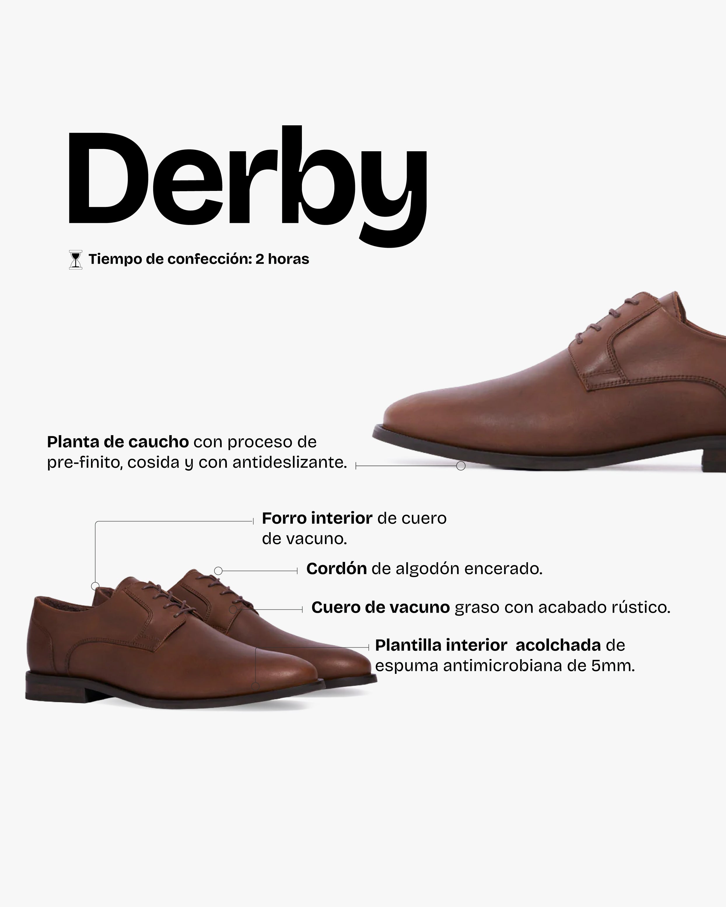 Zapato Hombre Derby Moca