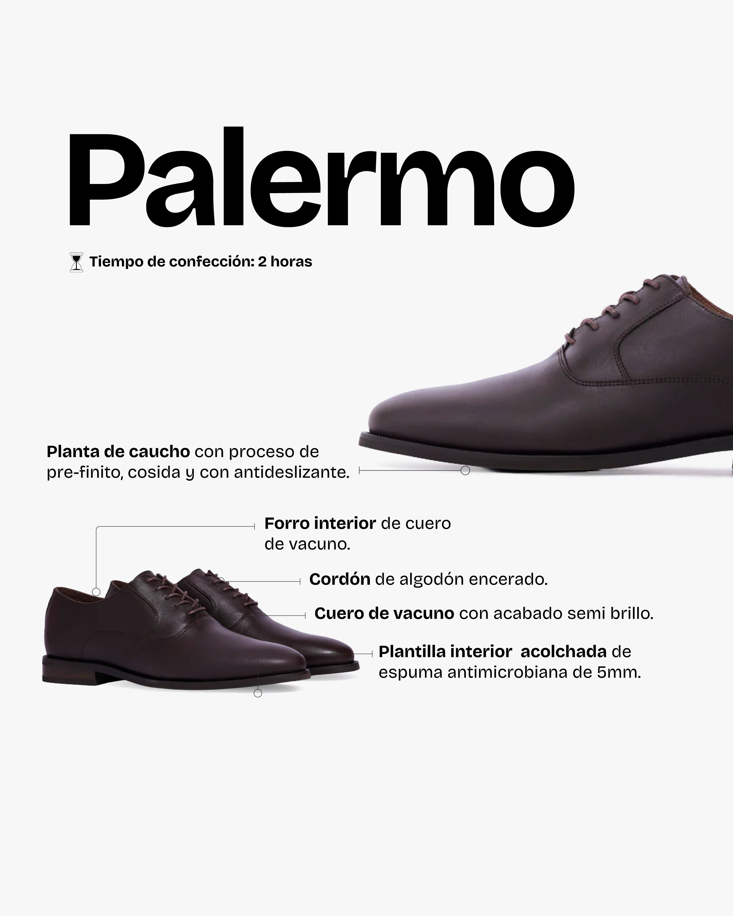 Zapato Hombre Palermo Castaño