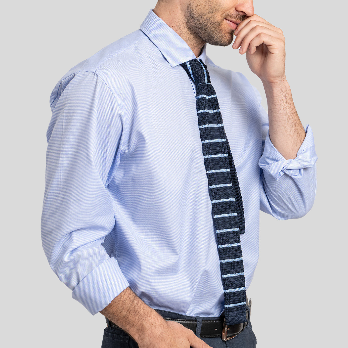 Camisa Vestir Cuadros Celeste