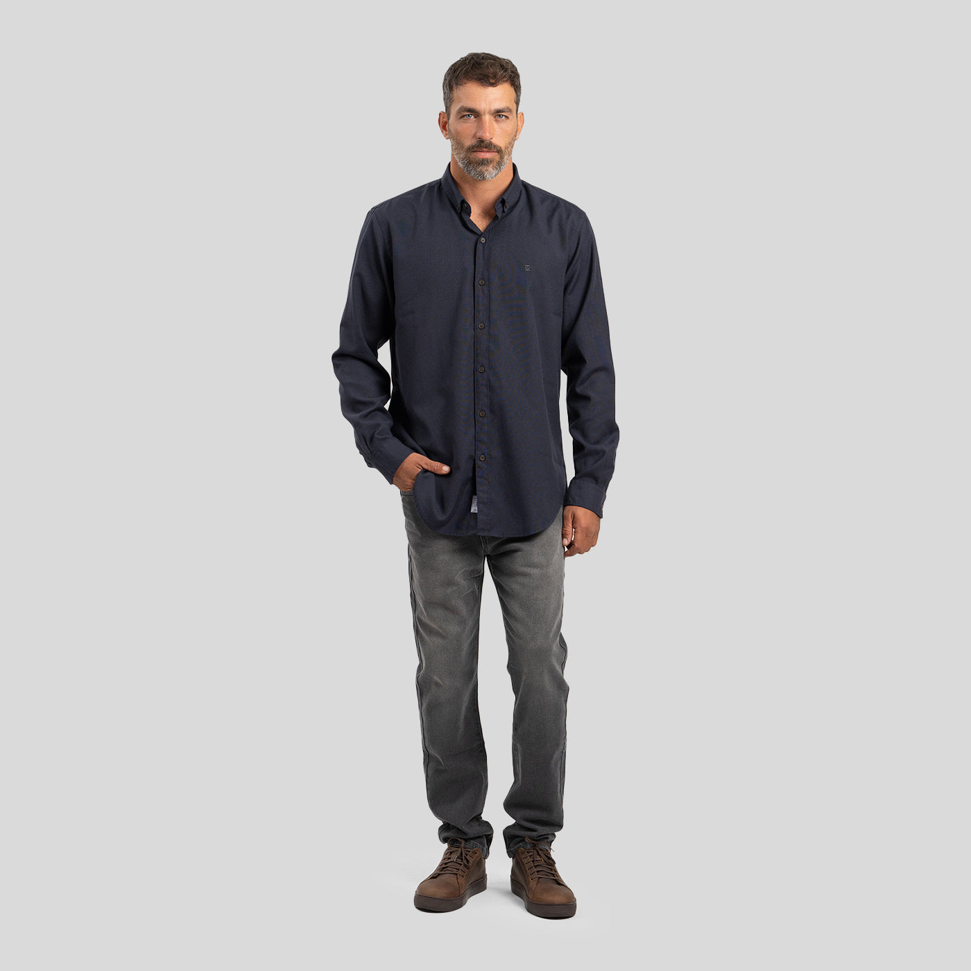Camisa Oxford Navy