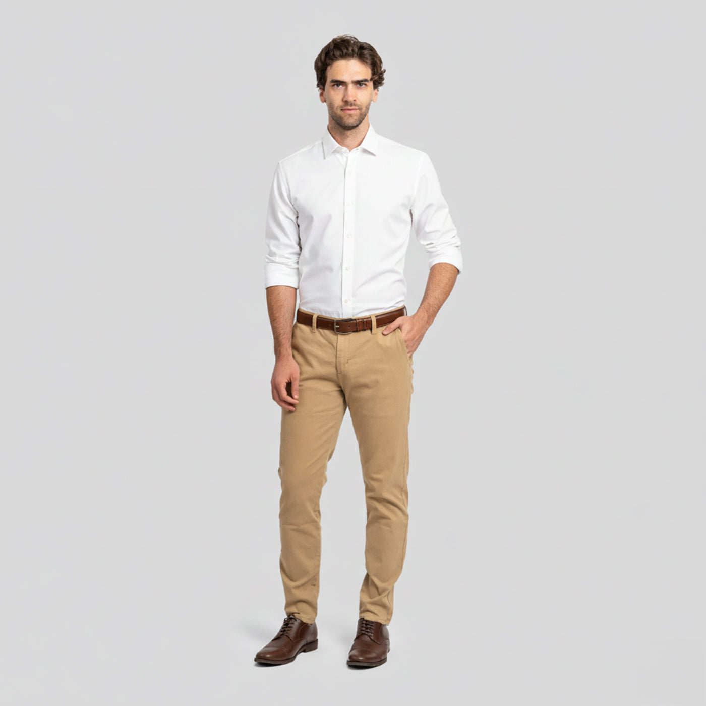 Camisa Vestir Liso Blanco