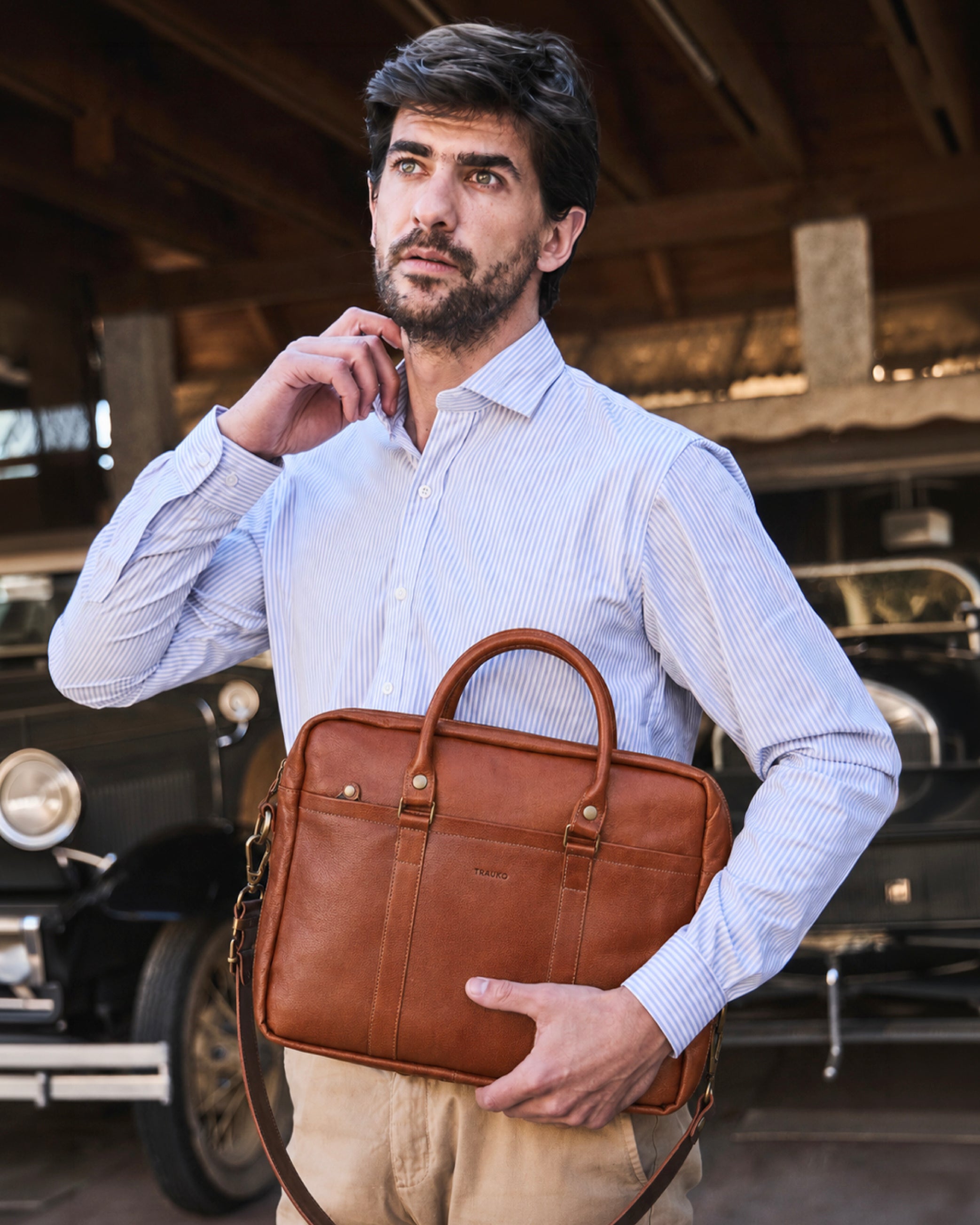 Maletín Zurich Cognac - Trauko